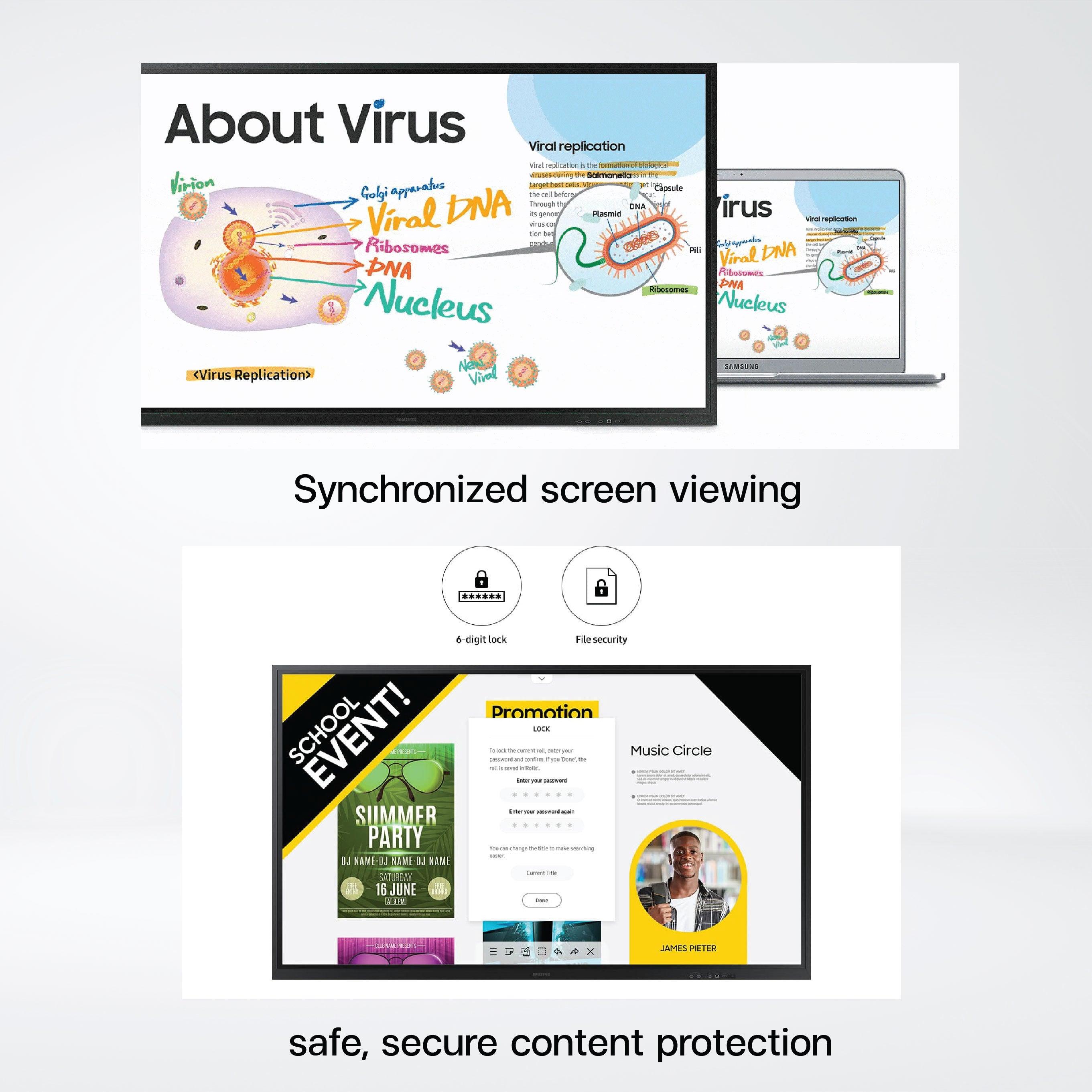 WM85R 85" UHD Resolution Multi-writing up to 20 ,8GB Storage .Tizen 5.0 - Riverplus