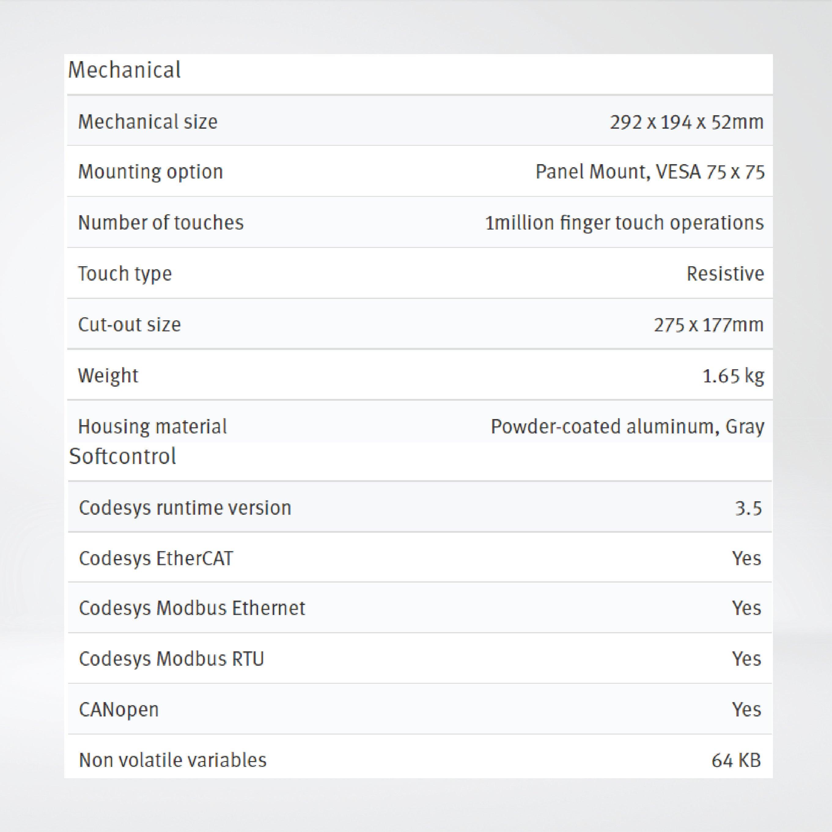 X2 control 10 10'' HMI with iX runtime and CODESYS soft control - Riverplus