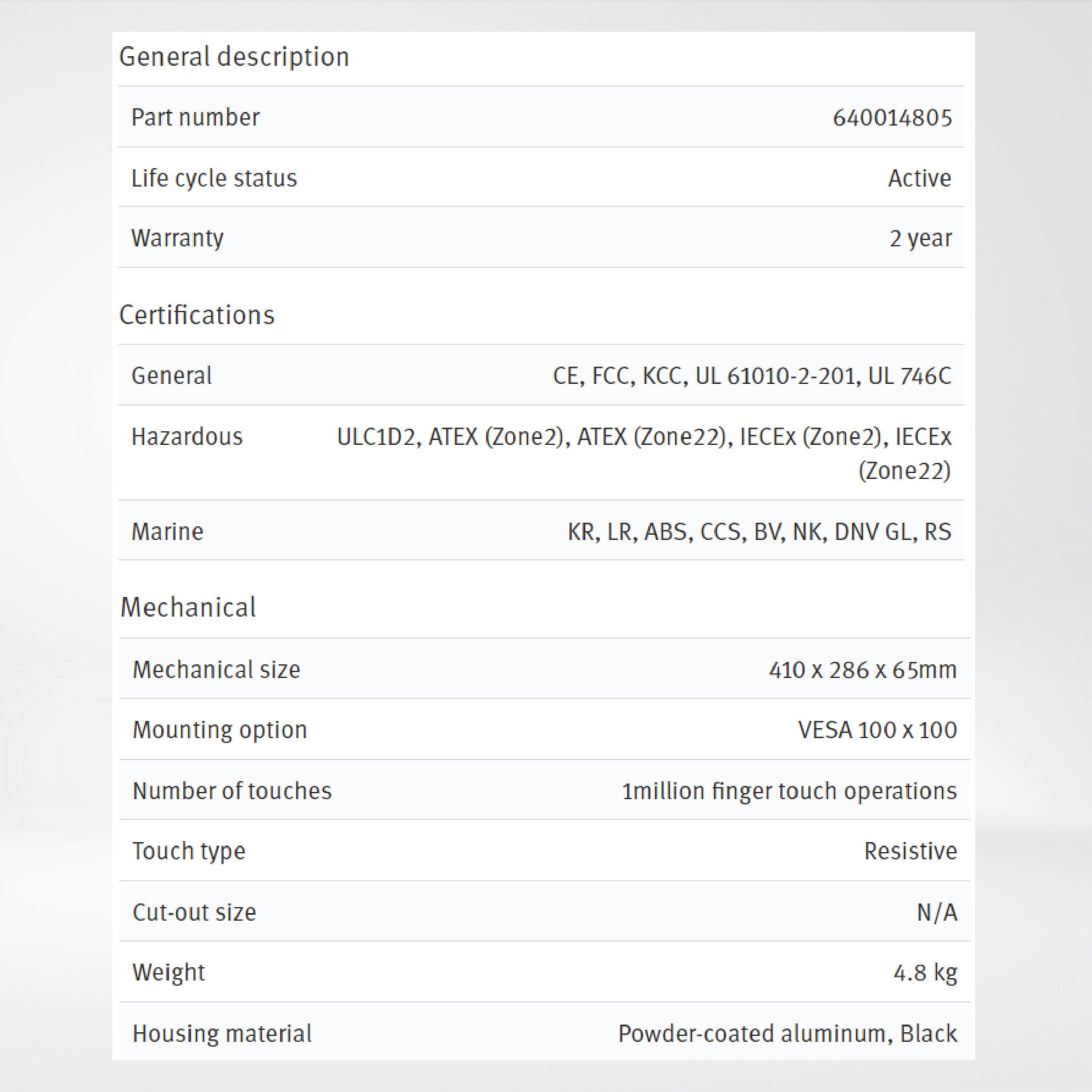 X2 extreme 15 SL HP 15'' Rugged sealed HMI with iX runtime - Riverplus