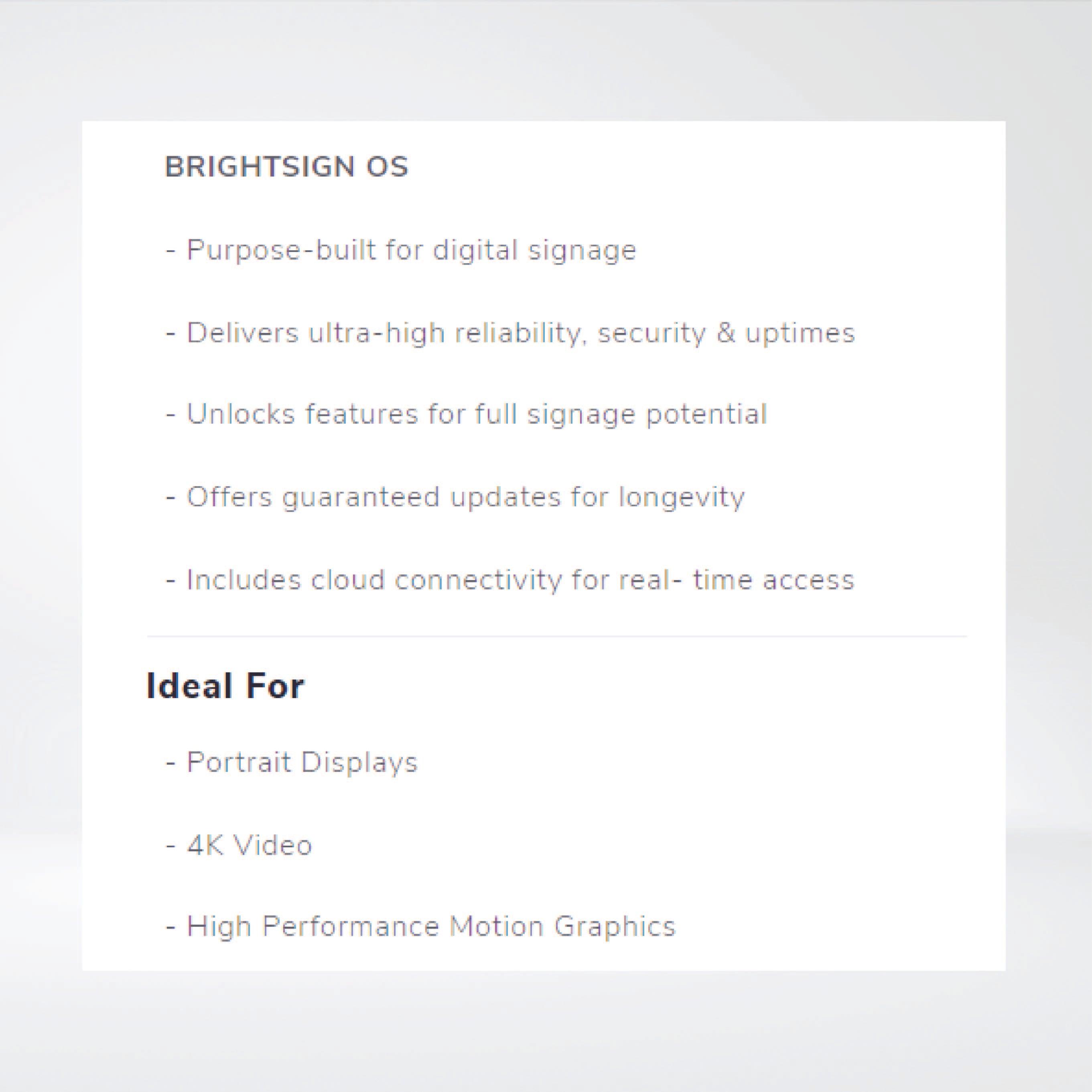 XD1035 Professional 4K Player for Enterprise+Experiences, Expanded I/O + 64GB Micro SD - Riverplus