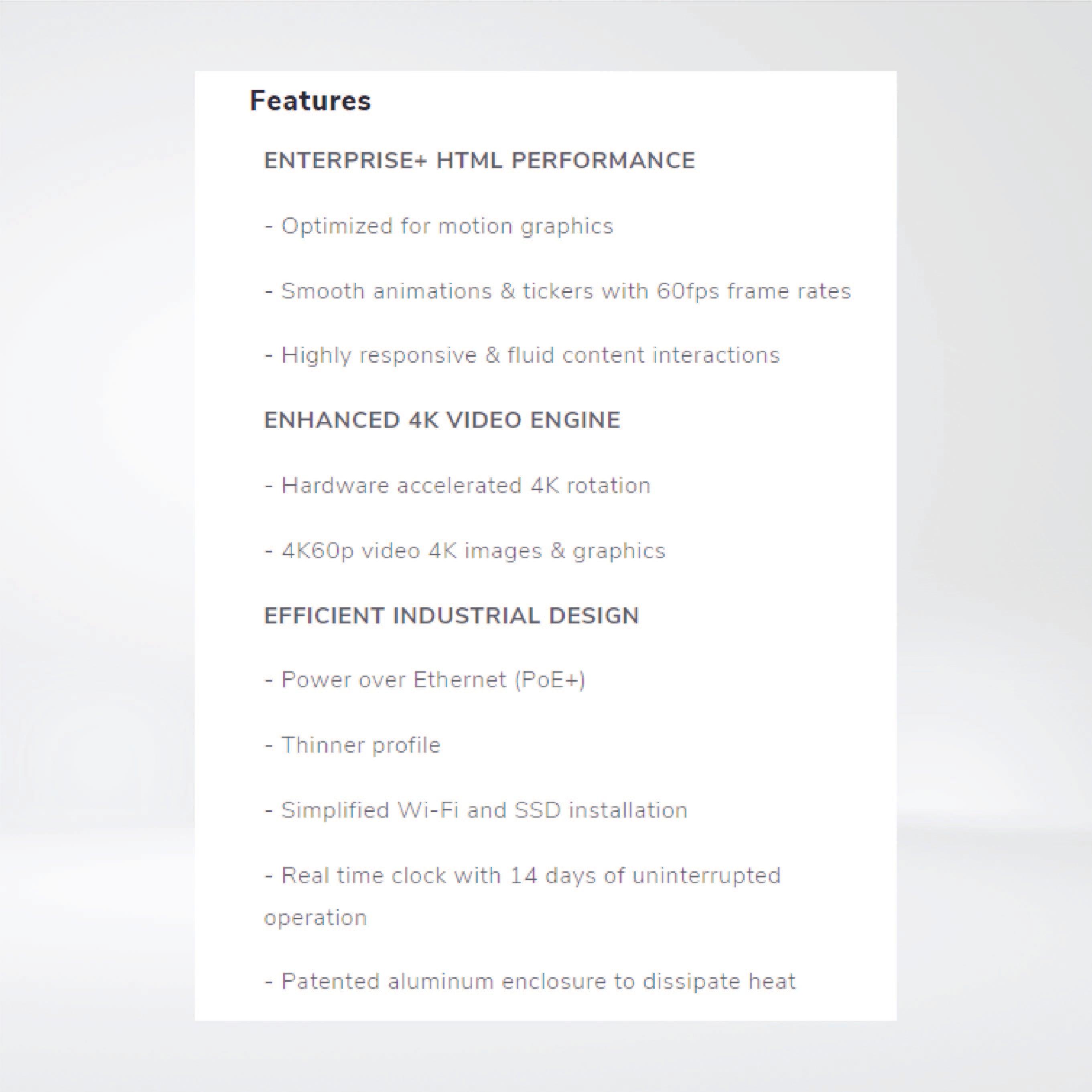 XD235 Professional 4K Player for Enterprise+Experiences, Standard I/O + 64GB Micro SD - Riverplus