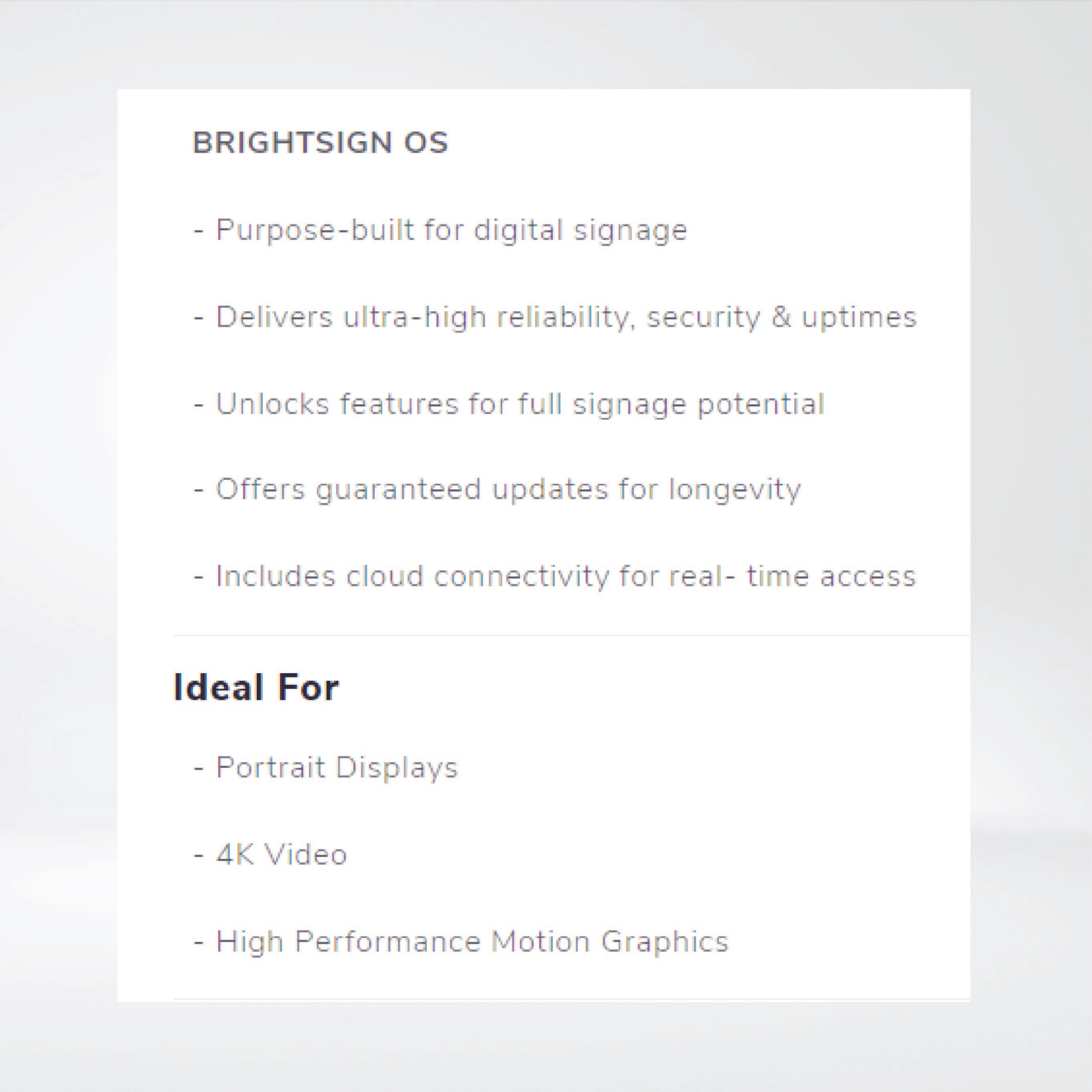 XD235 Professional 4K Player for Enterprise+Experiences, Standard I/O + 64GB Micro SD - Riverplus
