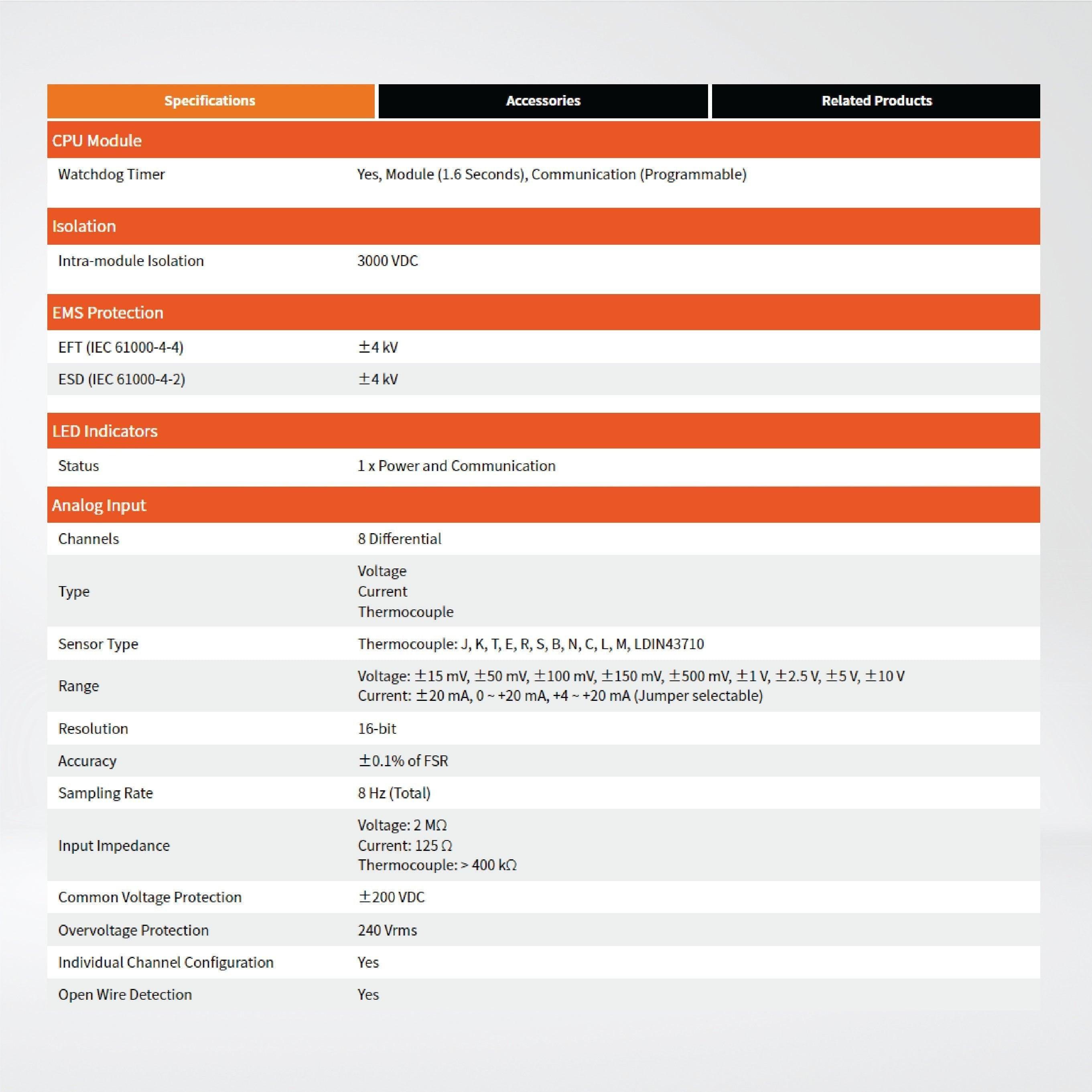 I-7019R-G 8-ch Universal AI Module High Voltage Protection - Riverplus