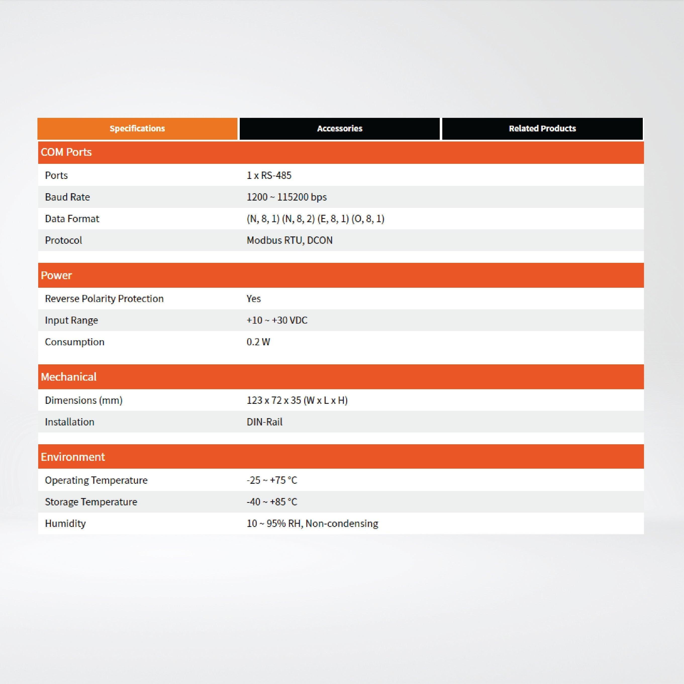 M-7052-G I/O Module/Modbus RTU/8D - Riverplus