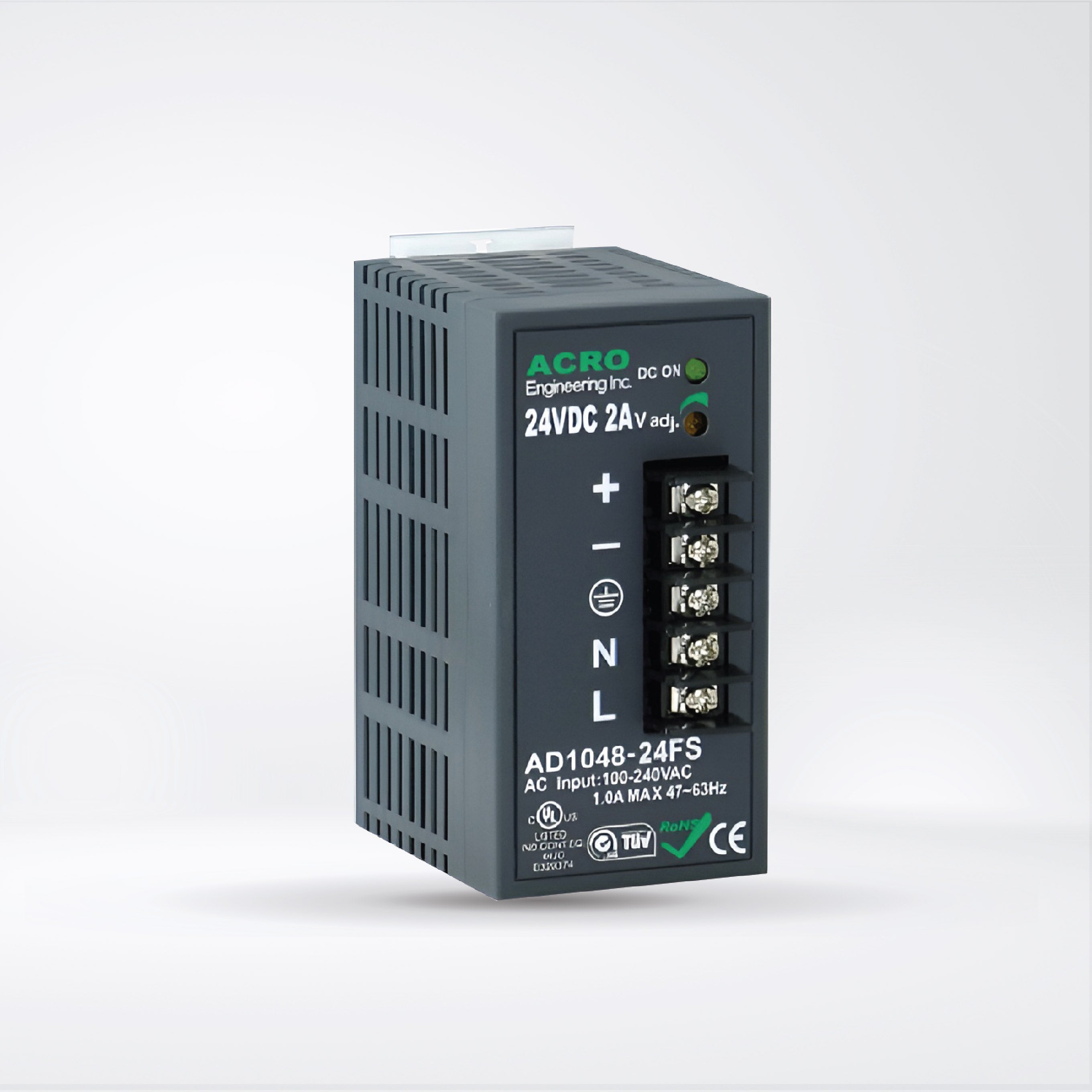 AD1048-24FS 48W DIN rail power supply AC I/P: 100~240V full ra DC O/P: 24V 2.0A