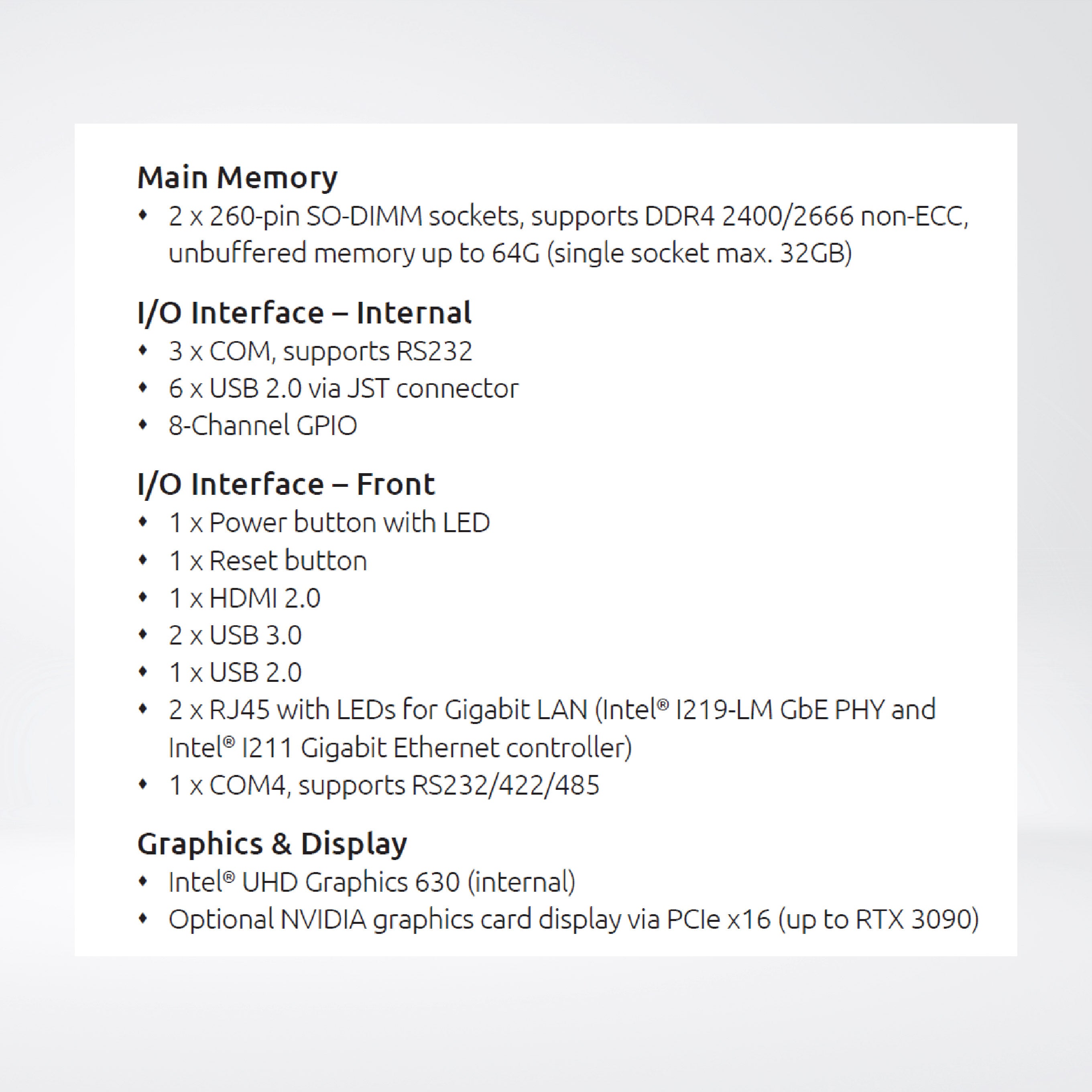 AIEDGE-X®500 with 95W-CPUi7-9700K-RAM8GB SSD256GB M.2-PWS800W