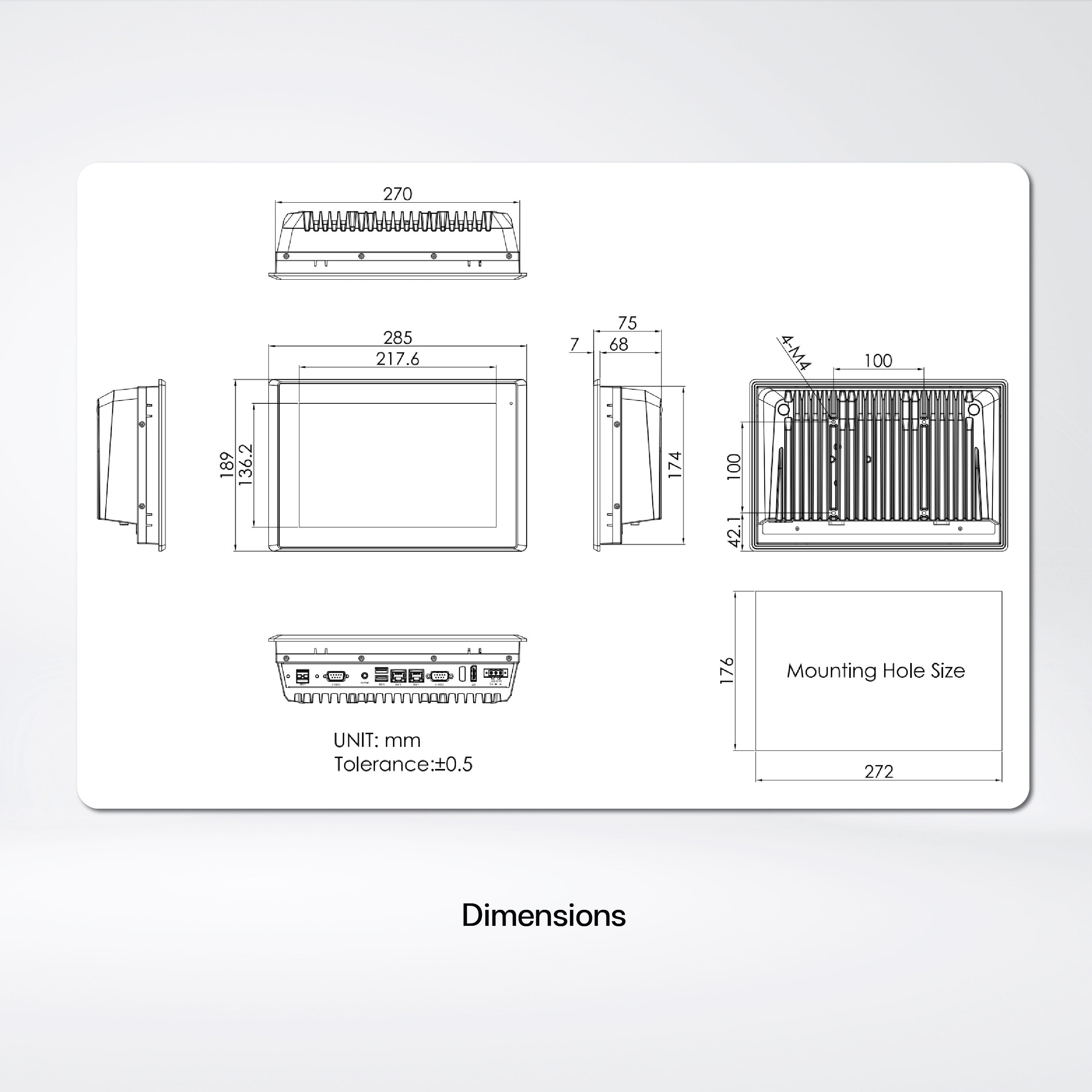 ARCHMI810BR J6412/RAM8/SSD128GB/1280x800 Panel PC