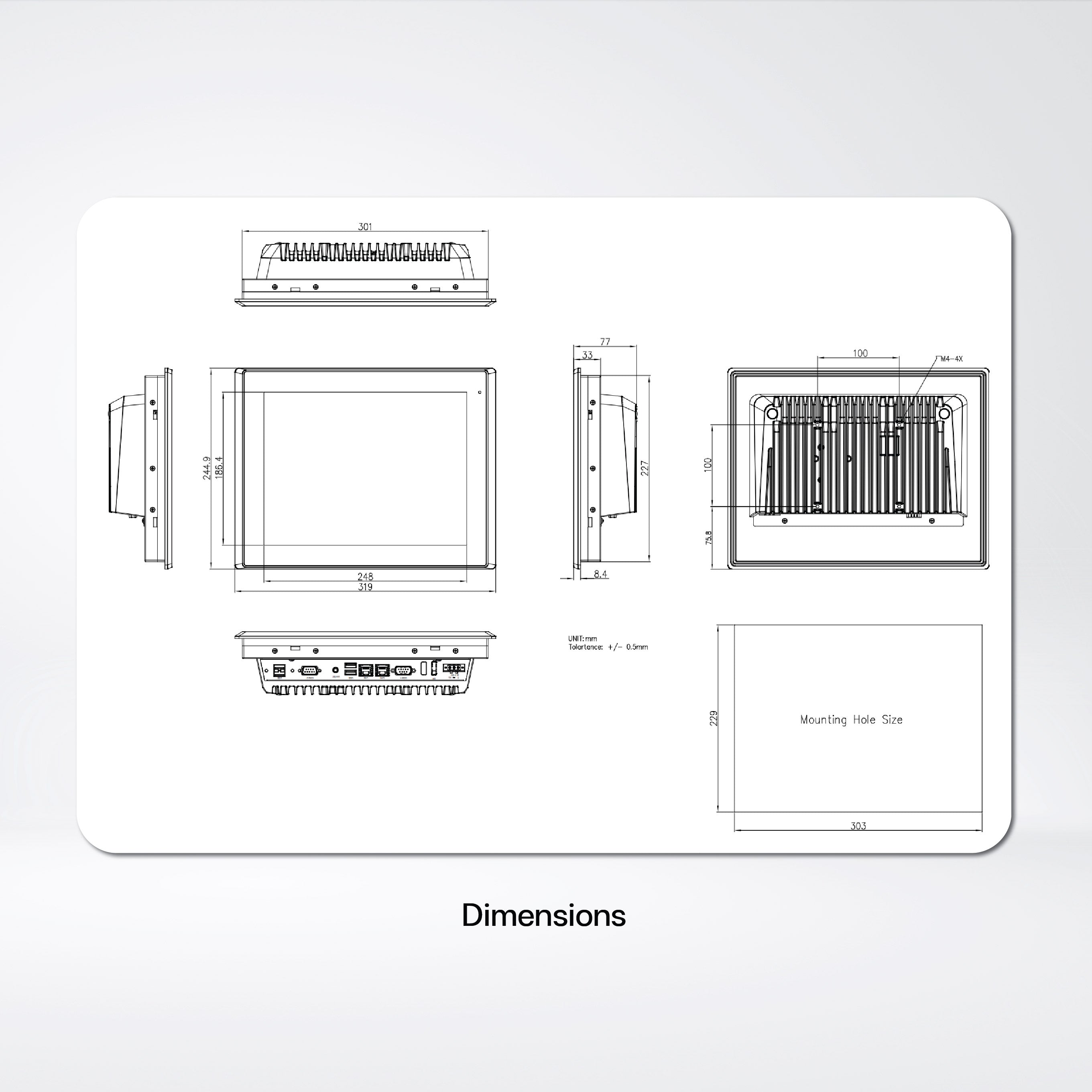 ARCHMI812BR J6412/RAM8/SSD128GB/1024x768 Panel PC