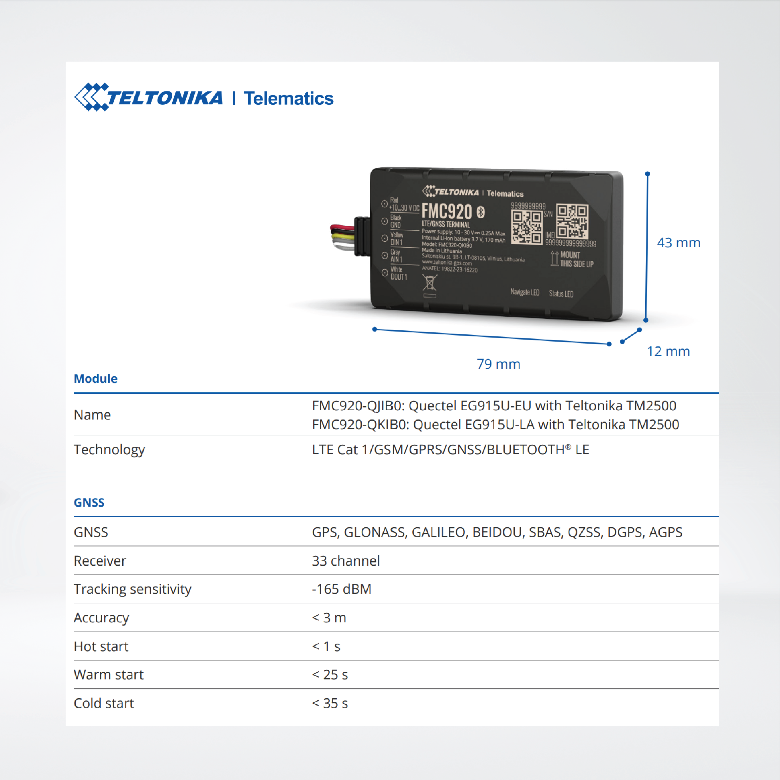FMC920 Small and Smart GPS Tracker with 4G Cat 1 Connectivity