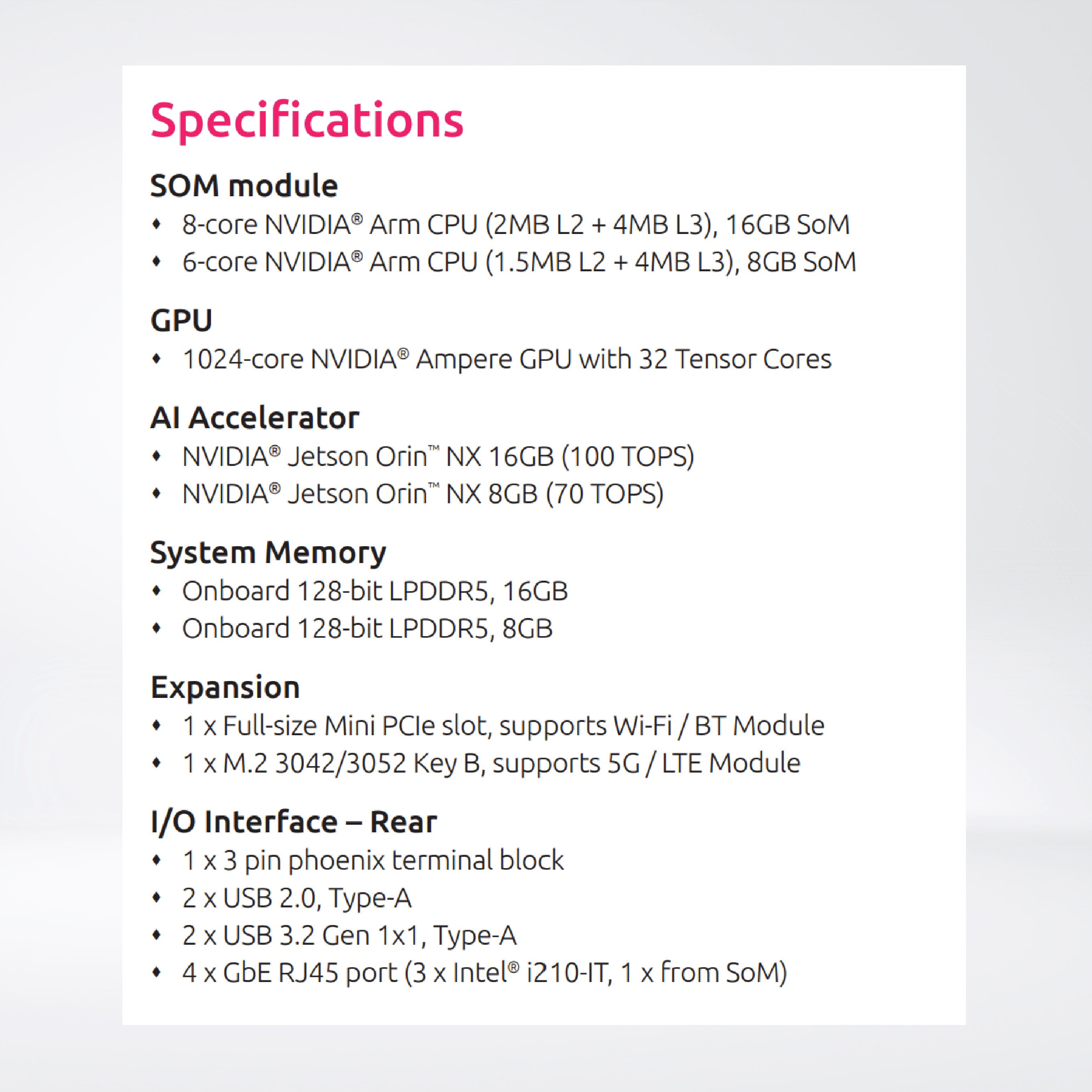 AIEdge-X®80 NVIDIA® Jetson Orin™ NX Edge AI Computing