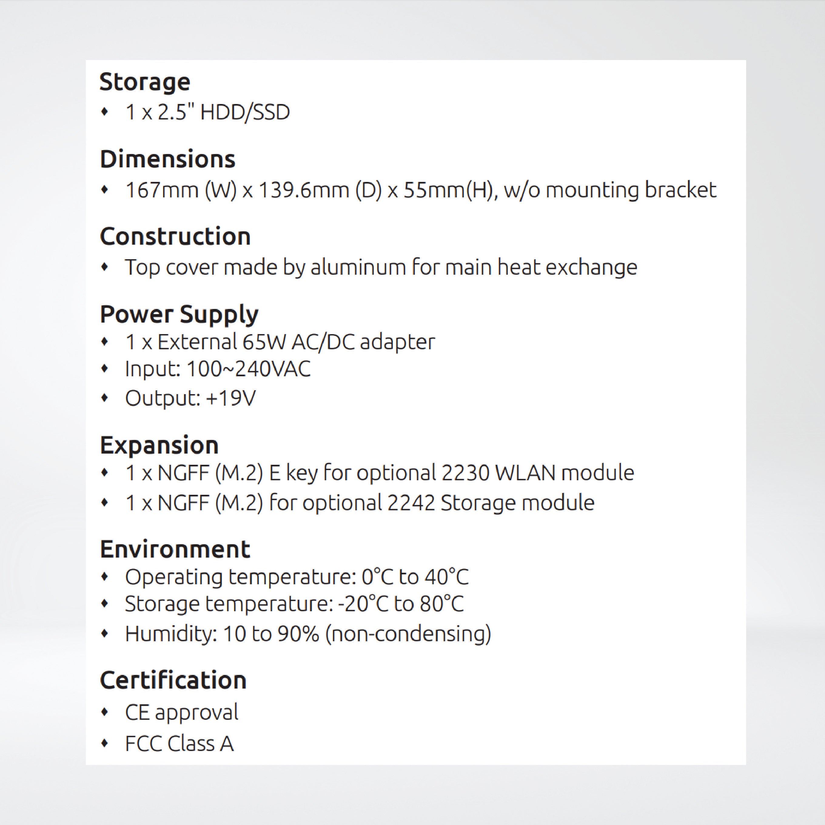 NDiS B425-SI3 Fanless Embedded Computer Powered by Intel® Core™ i3-6100U SoC Processor