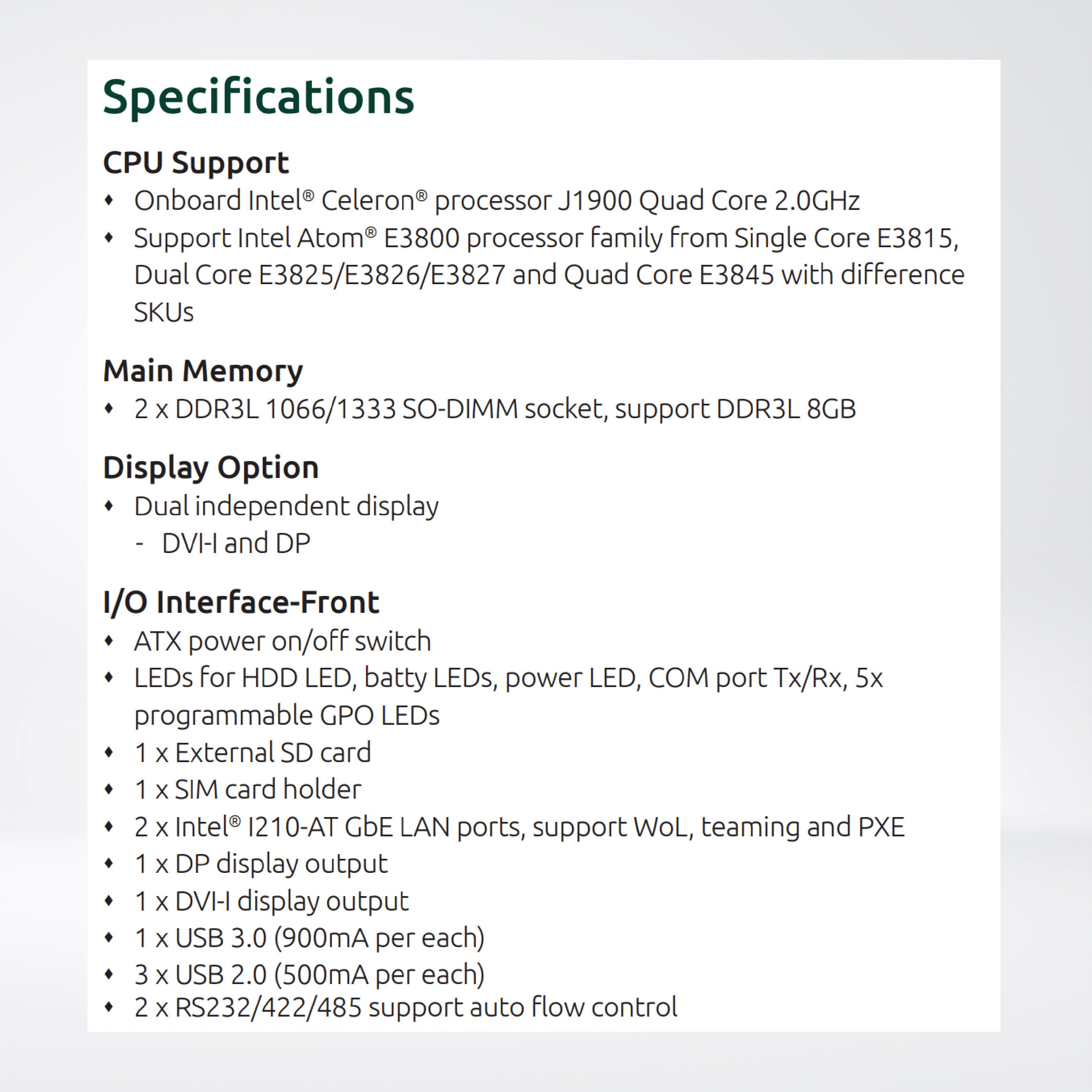 NIFE 200 Intel® Celeron® J1900 Quad Core 2.0GHz Factory Automation Fanless System with Fieldbus Expansion Ability