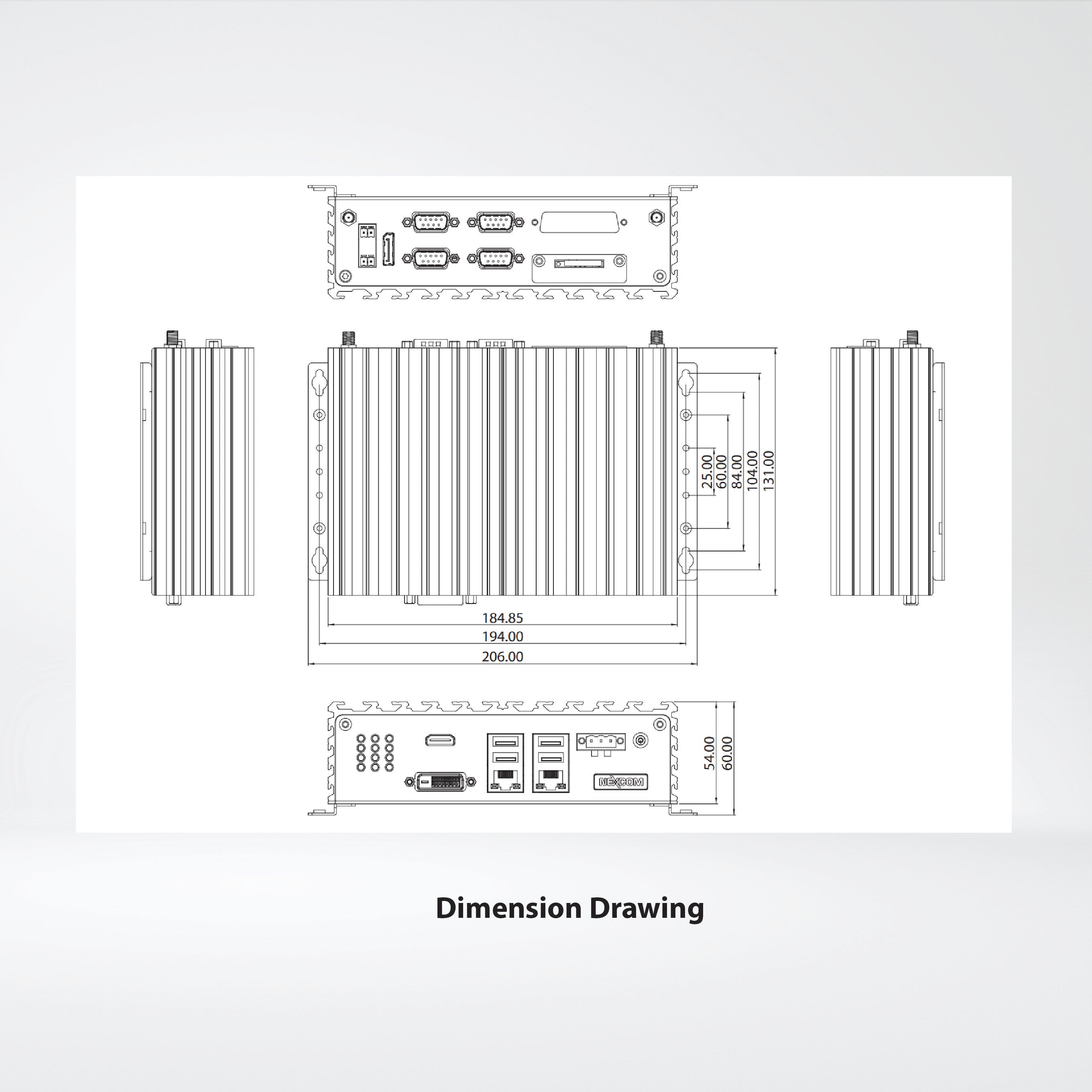 NISE 106-N3710 Intel® Pentium® Processor N3710 Quad Core Fanless System