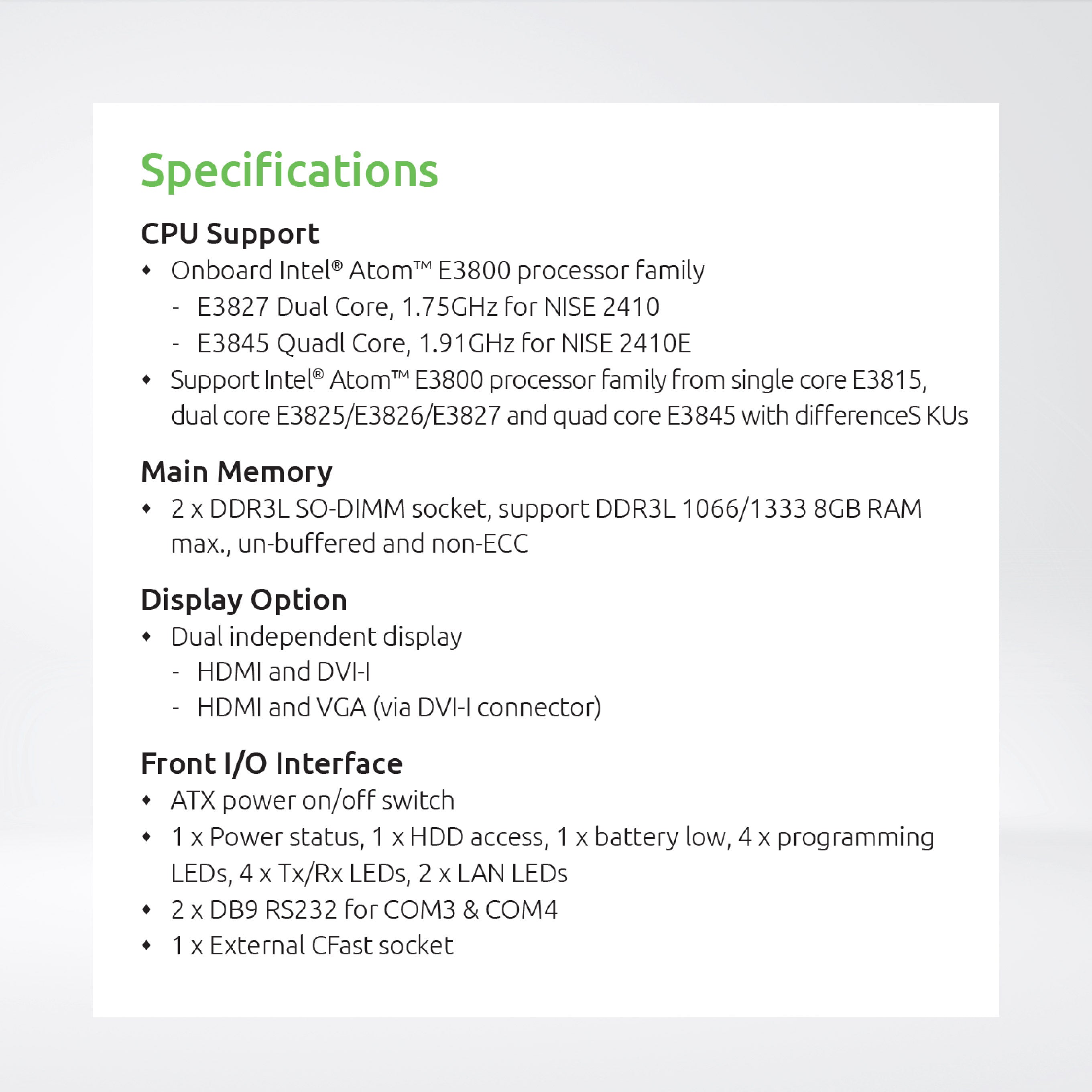 NISE2410E-J1900-WOA J1900 2.0GHz-RAM4GB DDR3L-wADP