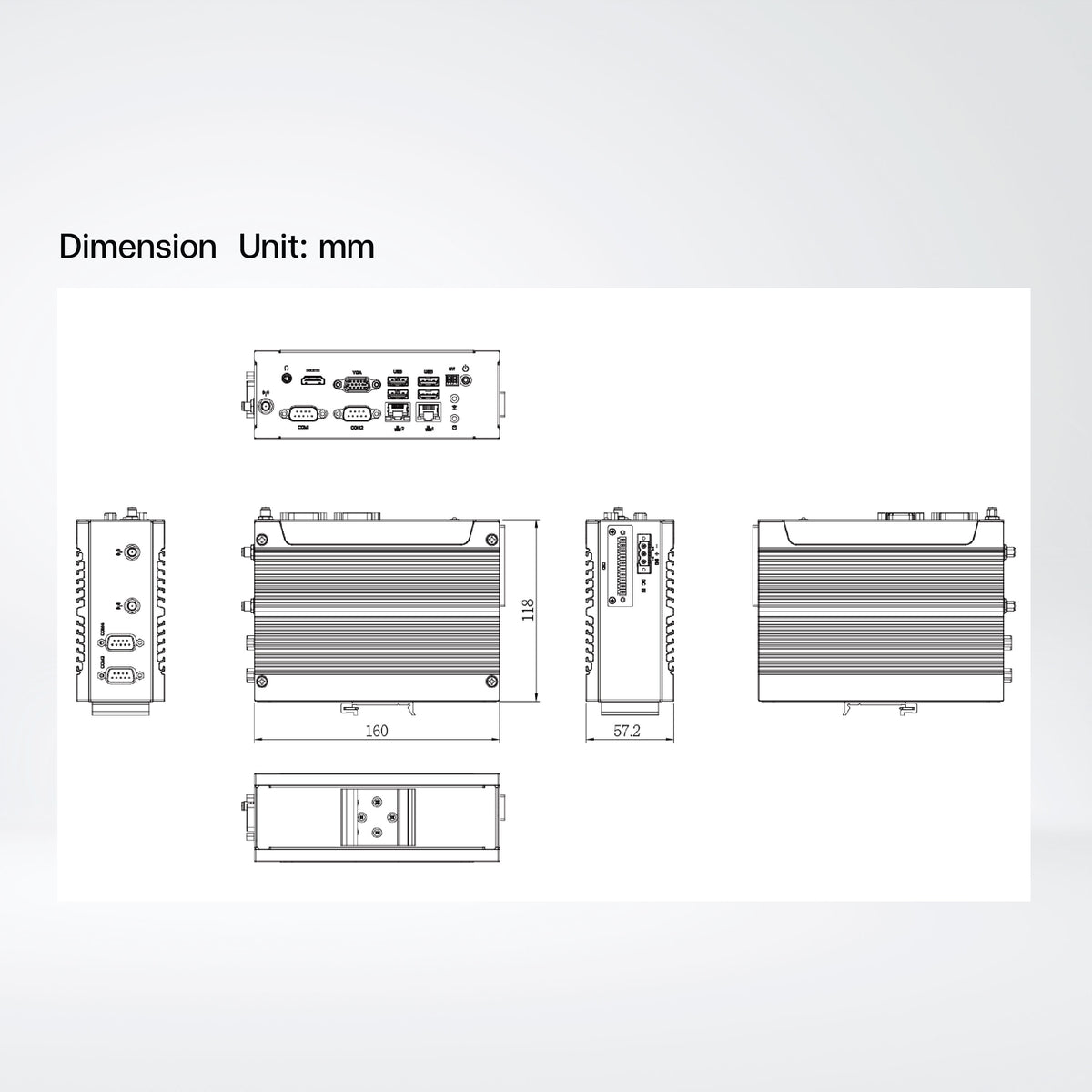 QBIX-DR-EHLA6412H-A1 RAM8/SSD500 DIN-Rail Fanless computer without Windows OS