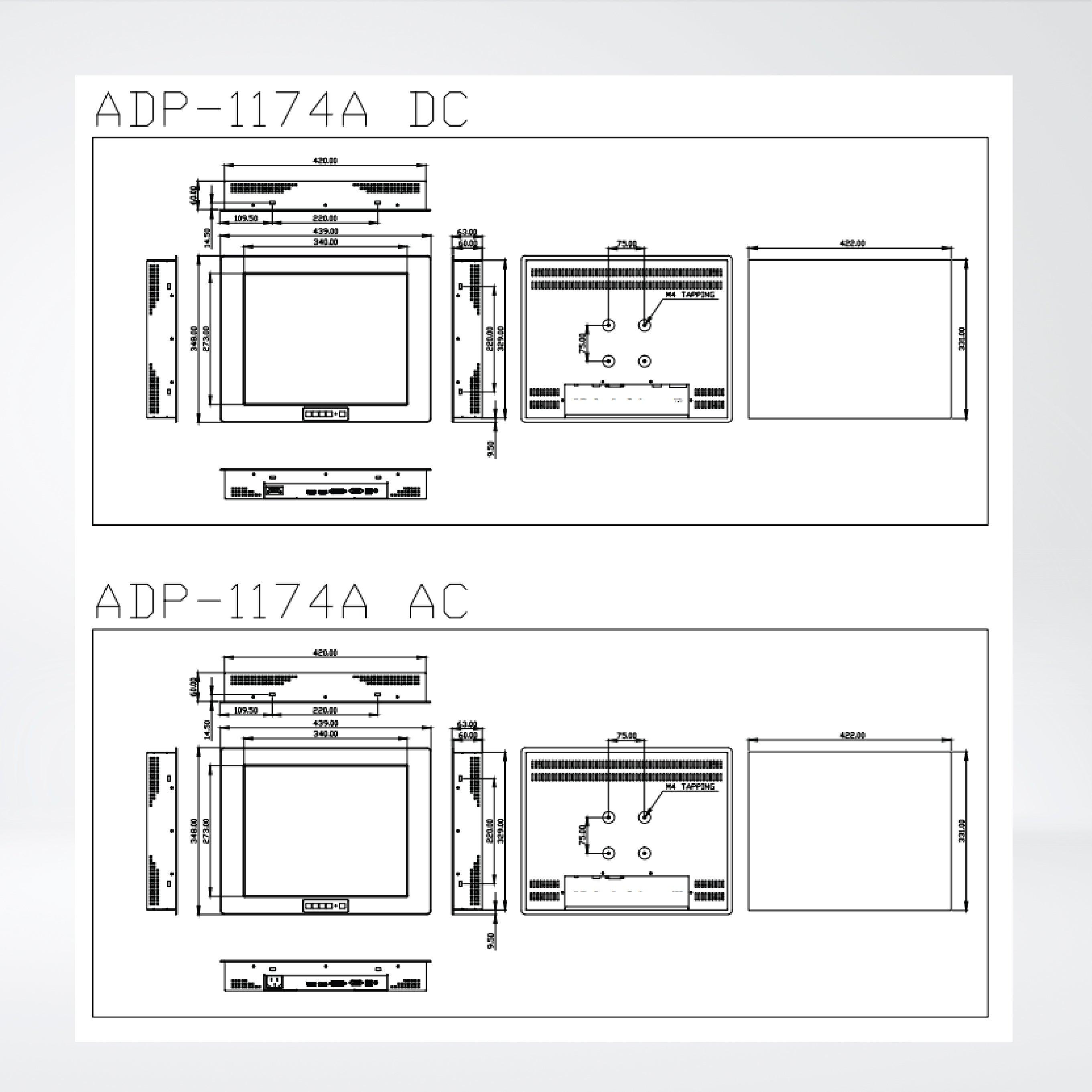 ADP-1174A 17” Steel Enclosure LCD Display - Riverplus
