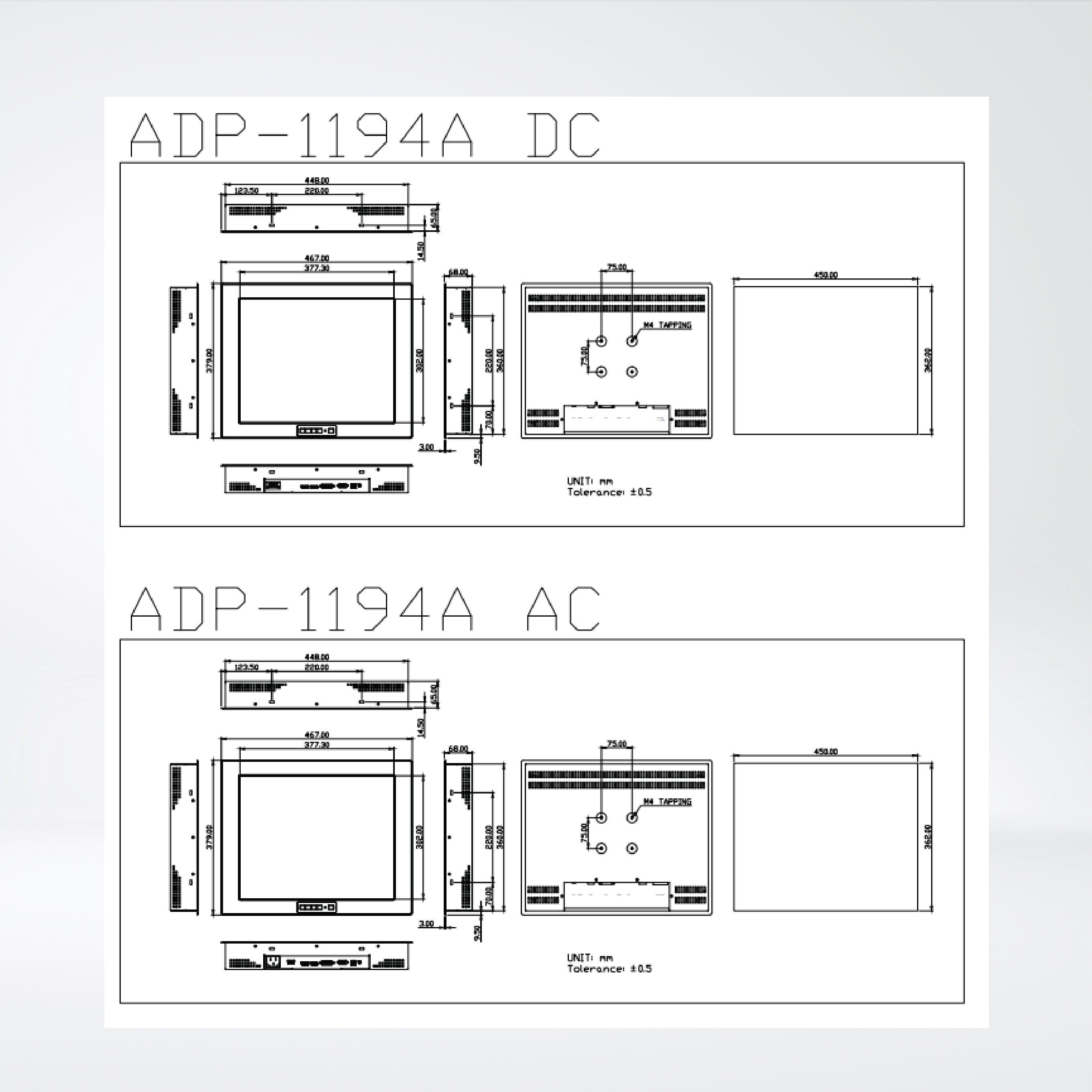 ADP-1194A 19” Steel Enclosure LCD Display - Riverplus