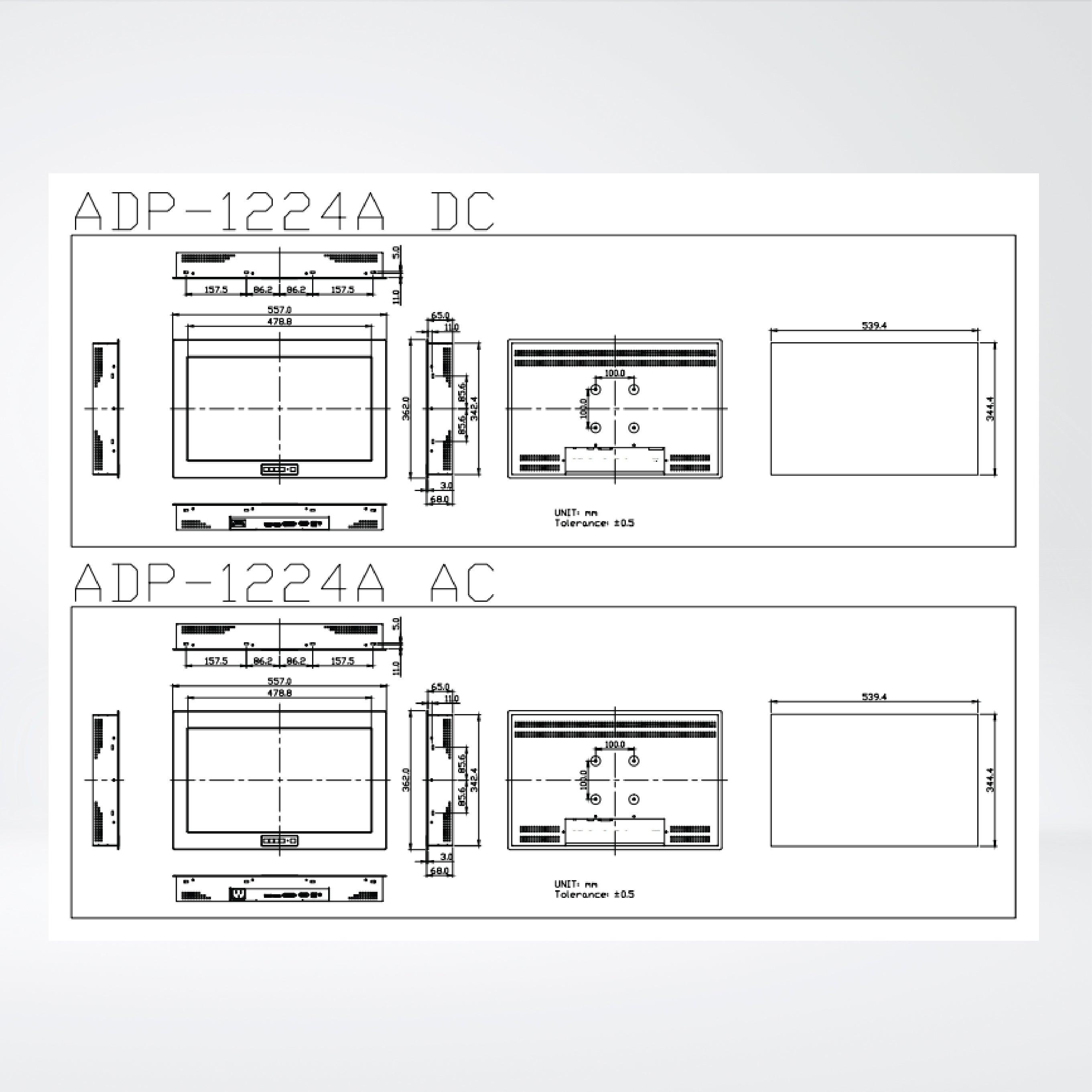 ADP-1224A 21.5” Steel Enclosure LCD Display - Riverplus