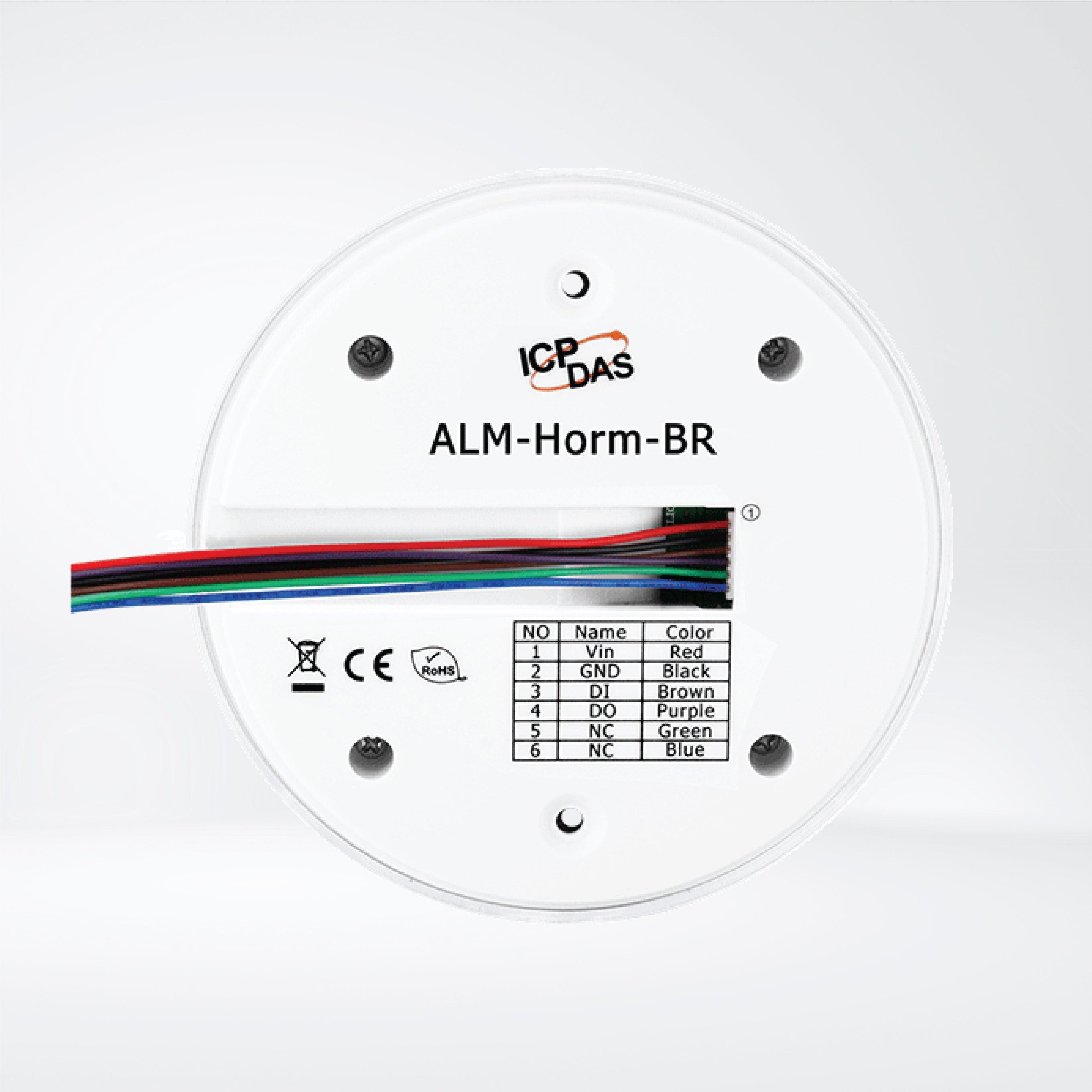 ALM-Horn-BR Single Input, Single Output, 8 Blue+8 Red LED, 4 selectable Tone, Piezo Transducer Alarm Siren - Riverplus