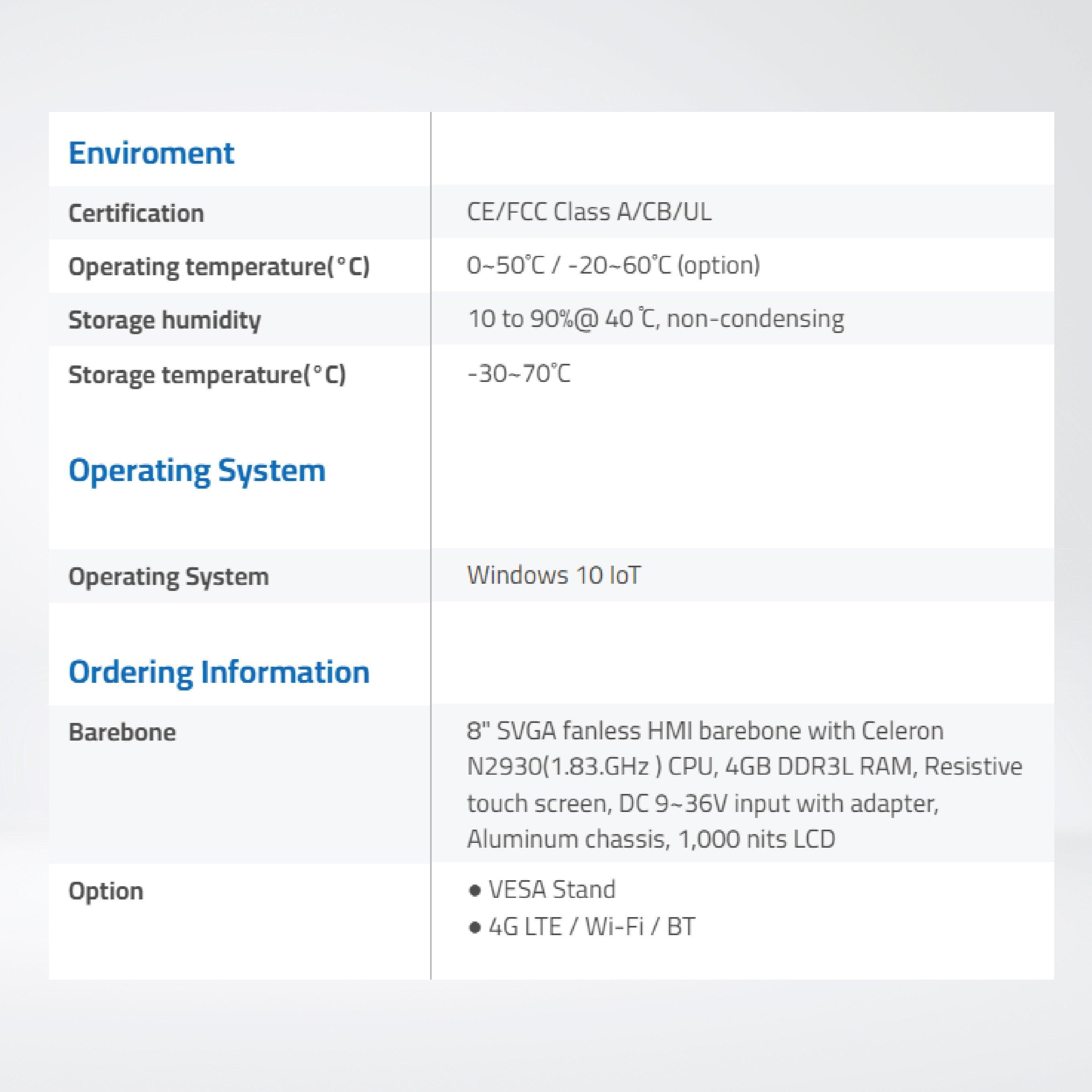 ARCHMI-808H 8" Intel Celeron N2930/ Atom E3845, Fanless Industrial Compact Size Panel PC - Riverplus