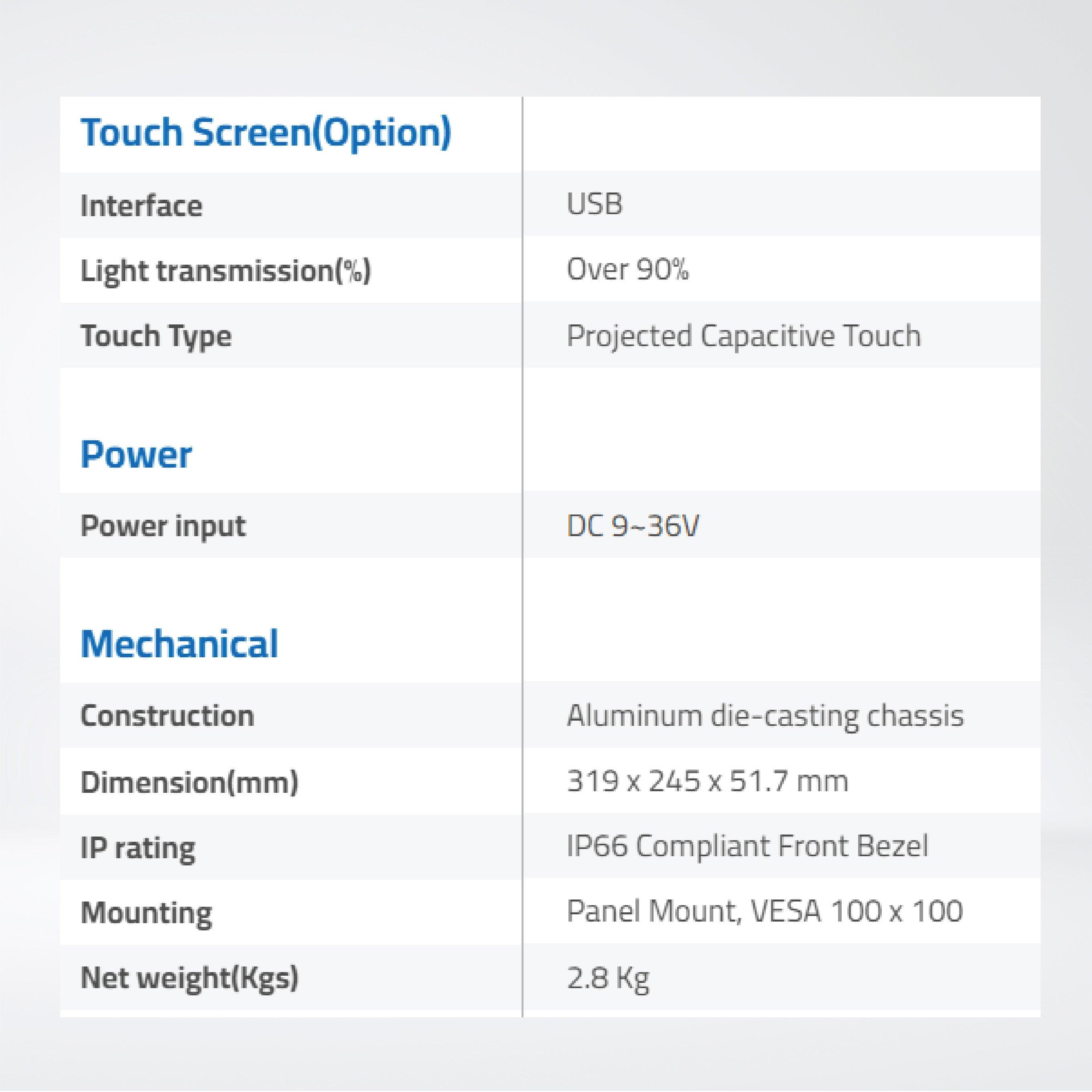 ARCHMI-812APH 12.1" Intel Apollo Lake N4200/N3350 Fanless Industrial Compact Size Panel PC - Riverplus