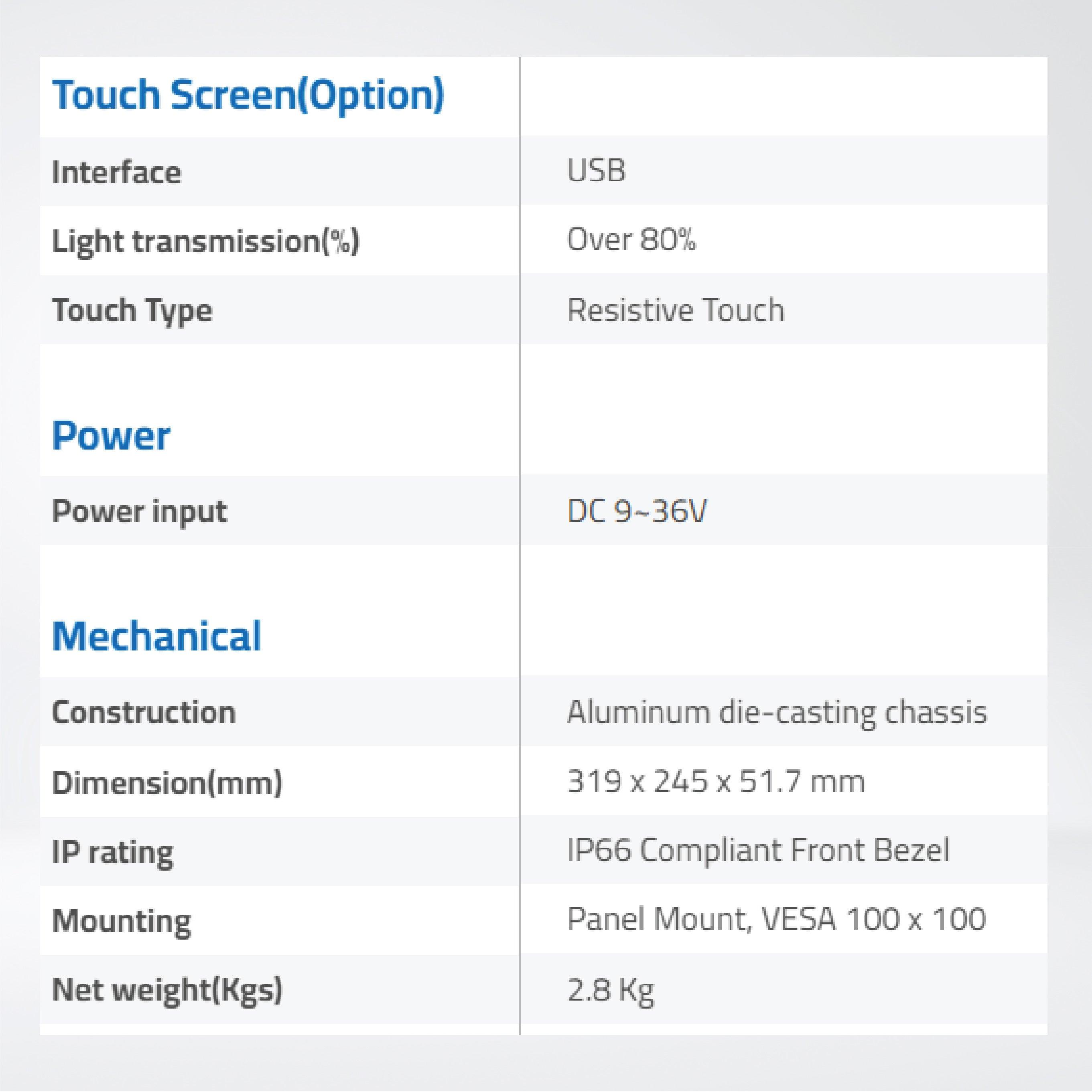 ARCHMI-812ARH 12.1" Intel Apollo Lake N4200/N3350 Fanless Industrial Compact Size Panel PC - Riverplus