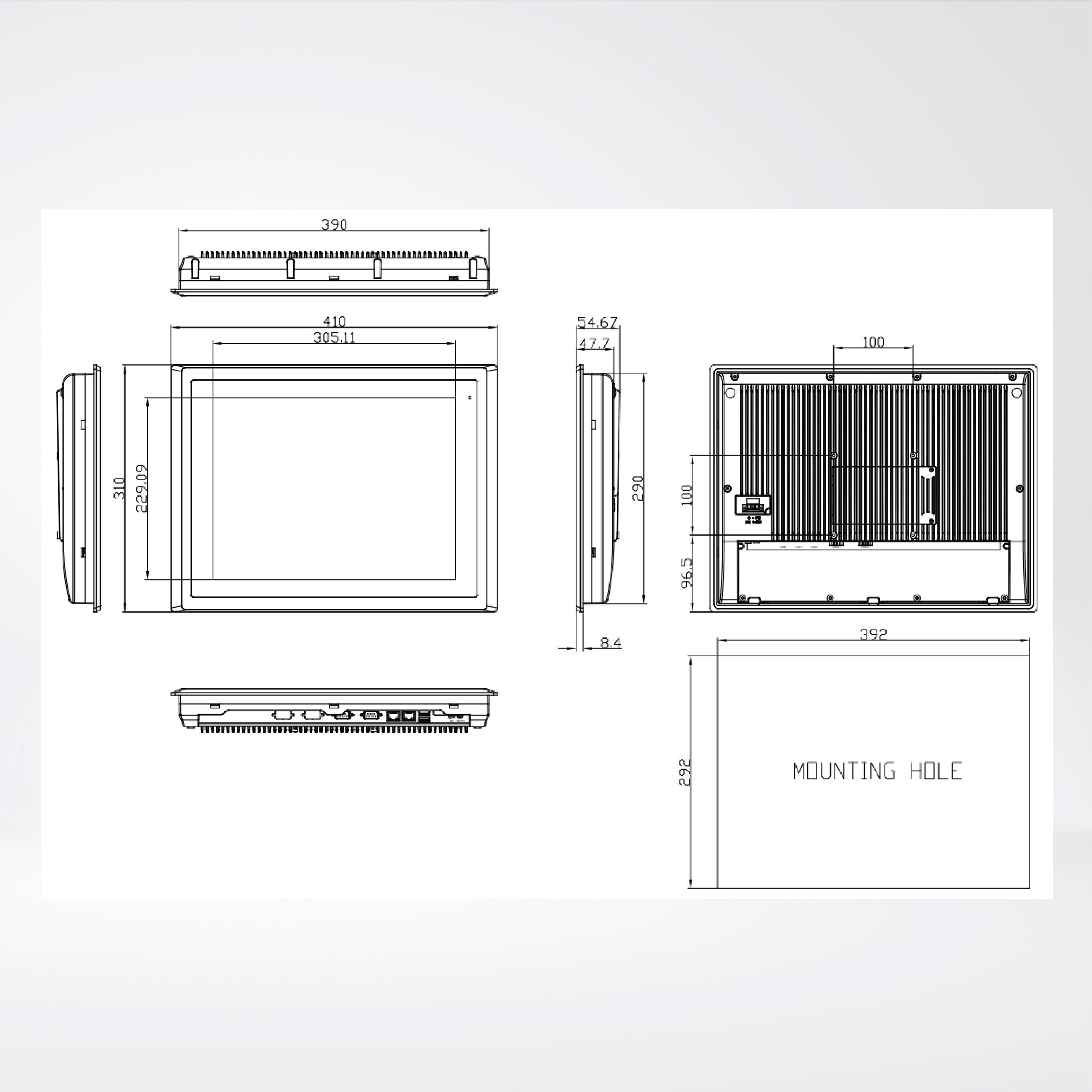 ARCHMI-815H 15" Intel Celeron N2930/ Atom E3845, Fanless Industrial Compact Size Panel PC - Riverplus