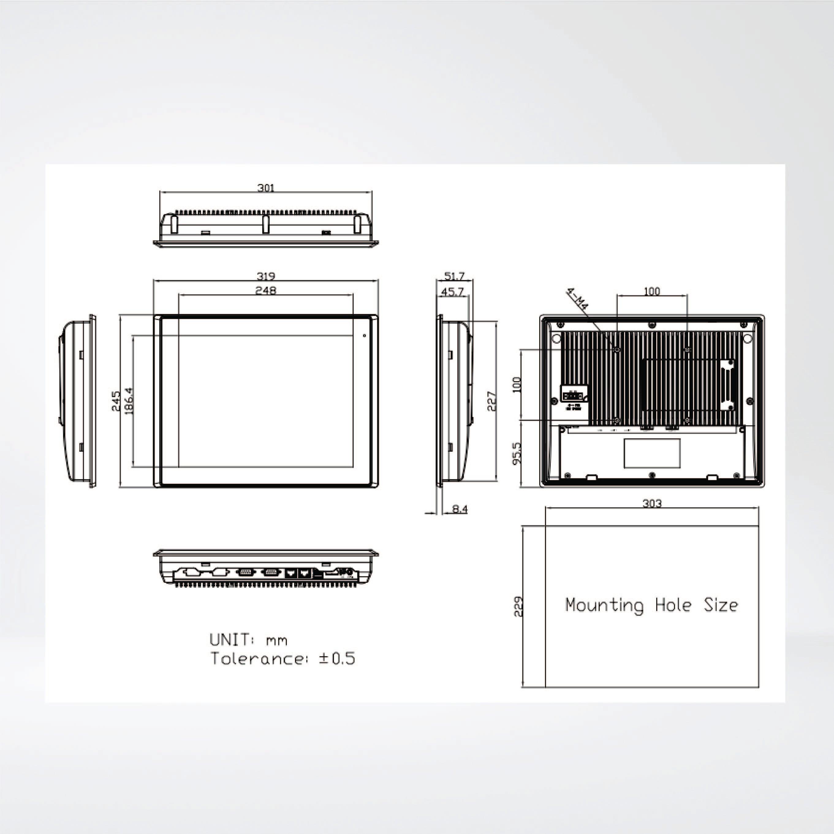 ARCHMI-912AP Intel 6th Gen. Core i3/i5, Fanless Industrial Compact Size Panel PC - Riverplus