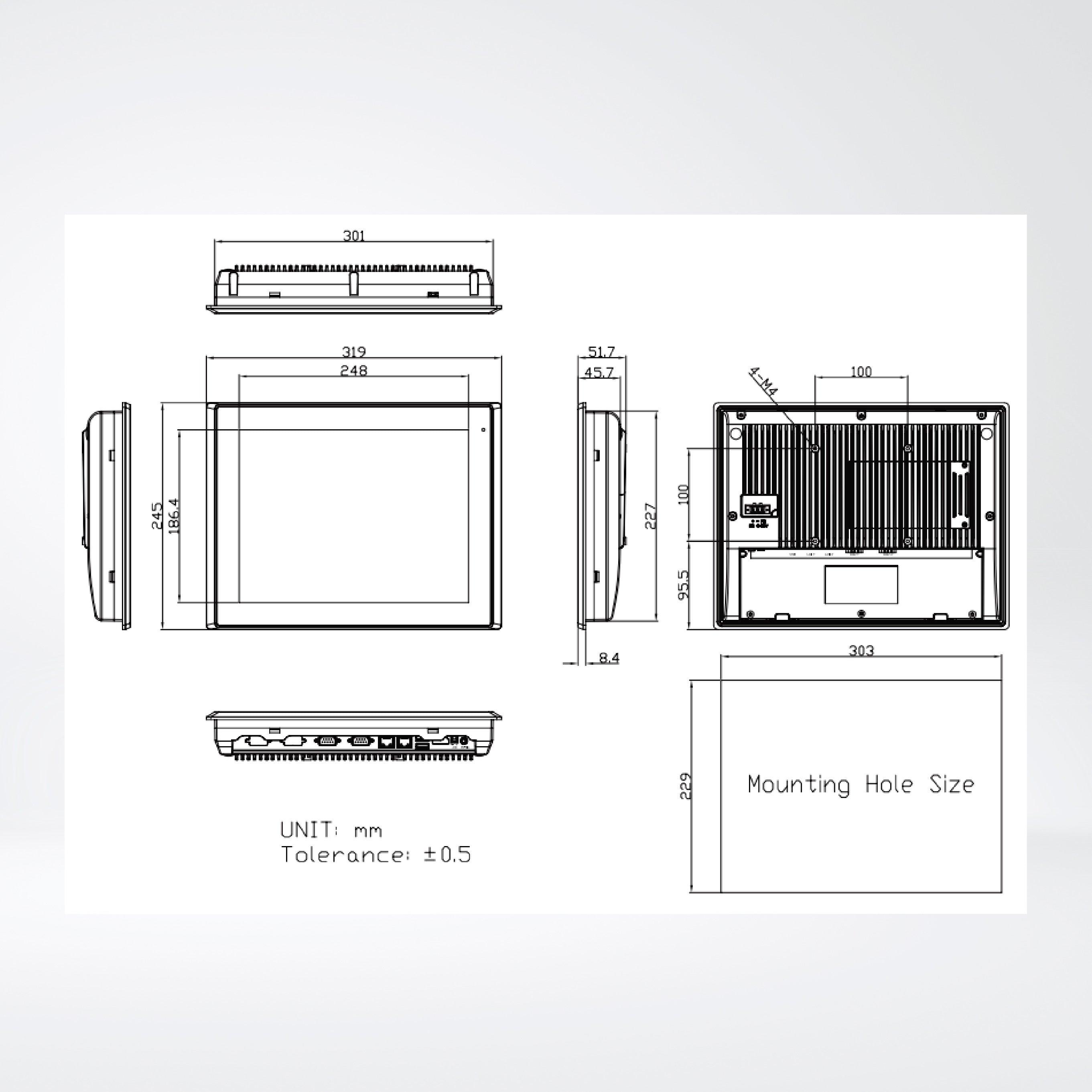 ARCHMI-912APH 6th Gen. Intel Core i3/i5, Fanless Industrial Compact Size Panel PC - Riverplus