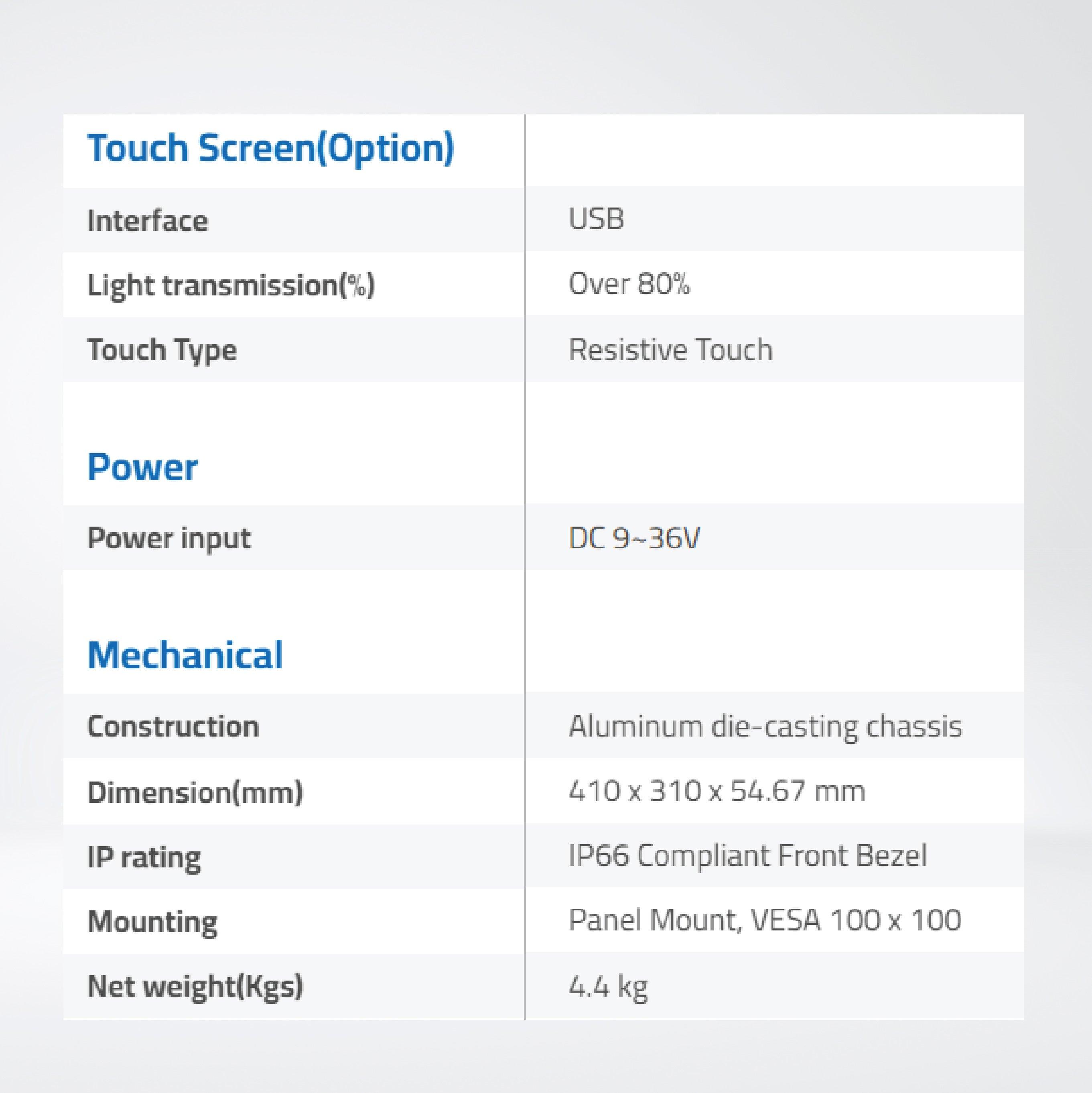 ARCHMI-915BR 8th Gen. Intel Core i3/i5, Fanless Industrial Compact Size Panel PC - Riverplus