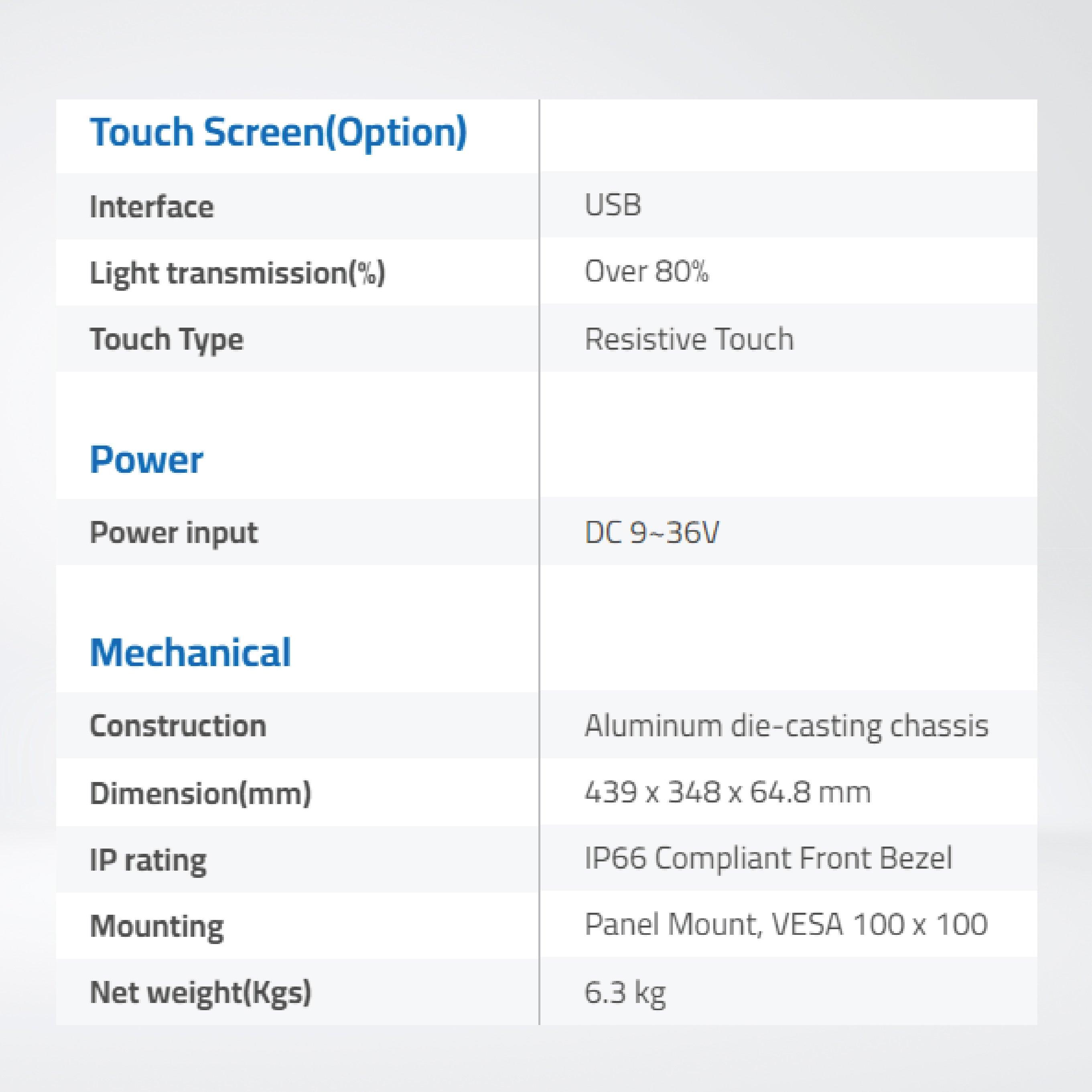 ARCHMI-917BR 8th Gen. Intel Core i3/i5, Fanless Industrial Compact Size Panel PC - Riverplus