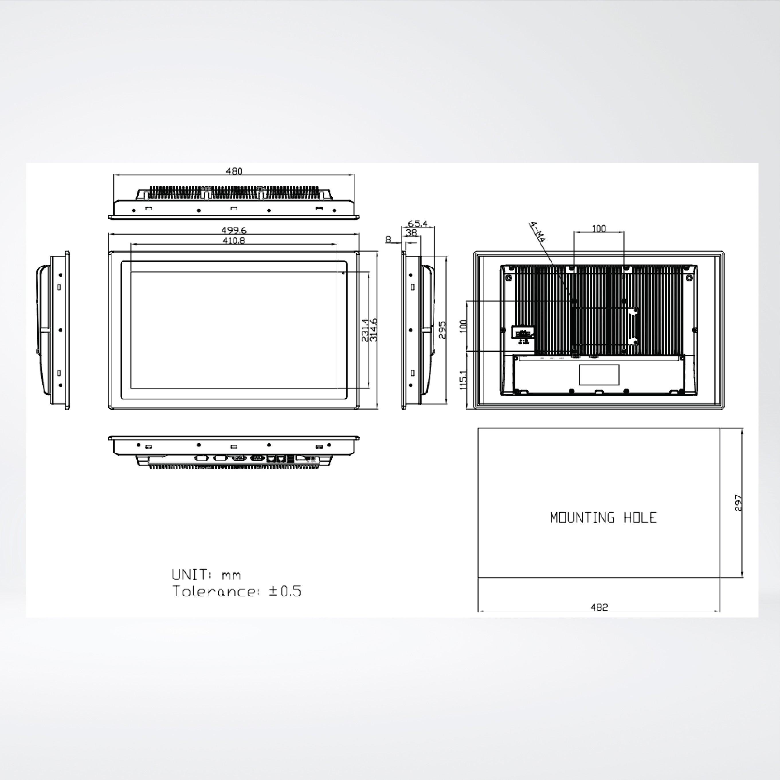 ARCHMI-918AR 6th Gen. Intel Core i3/i5, Fanless Industrial Compact Size Panel PC - Riverplus
