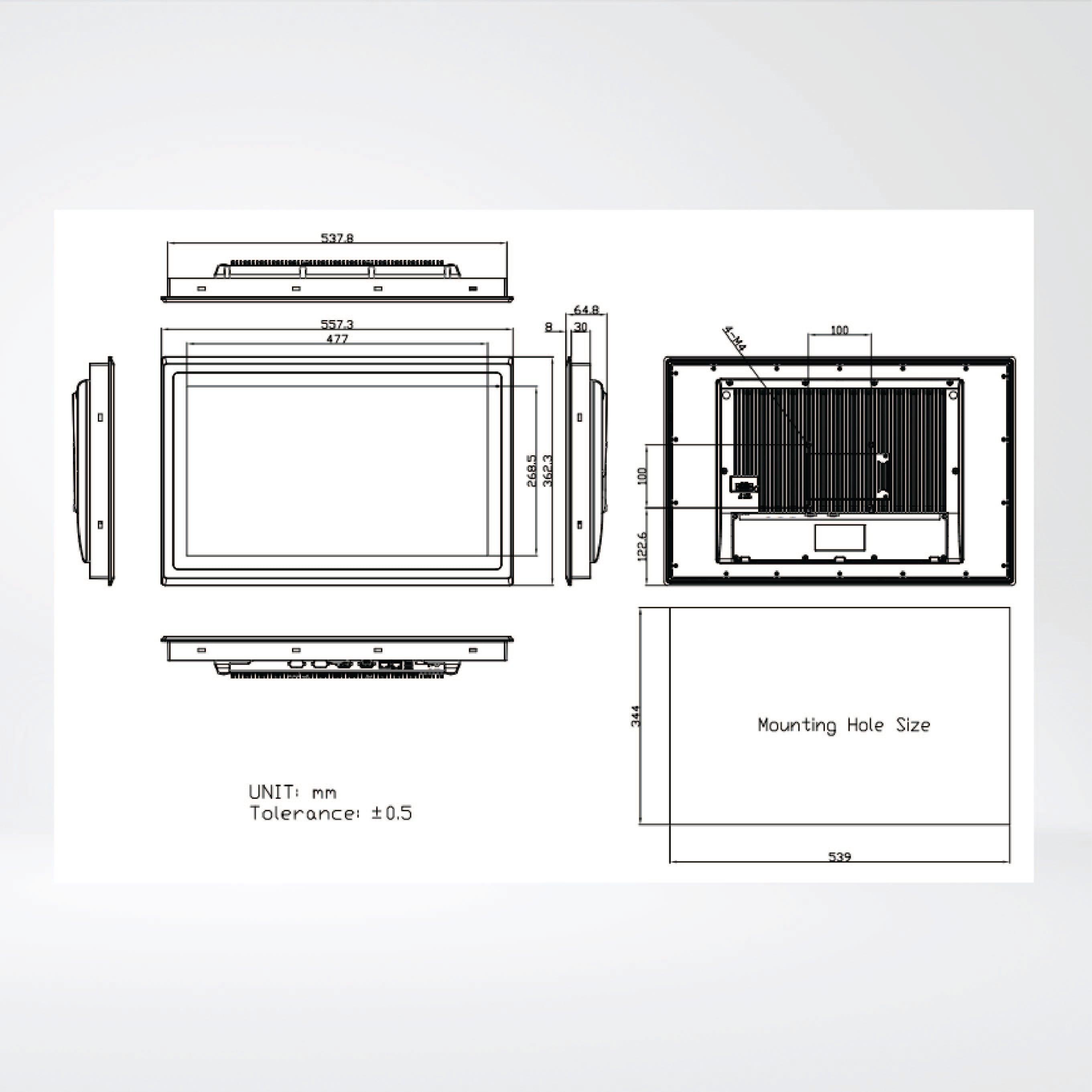 ARCHMI-921AP Intel 6th Gen. Core i3/i5, Fanless Industrial Compact Size Panel PC - Riverplus