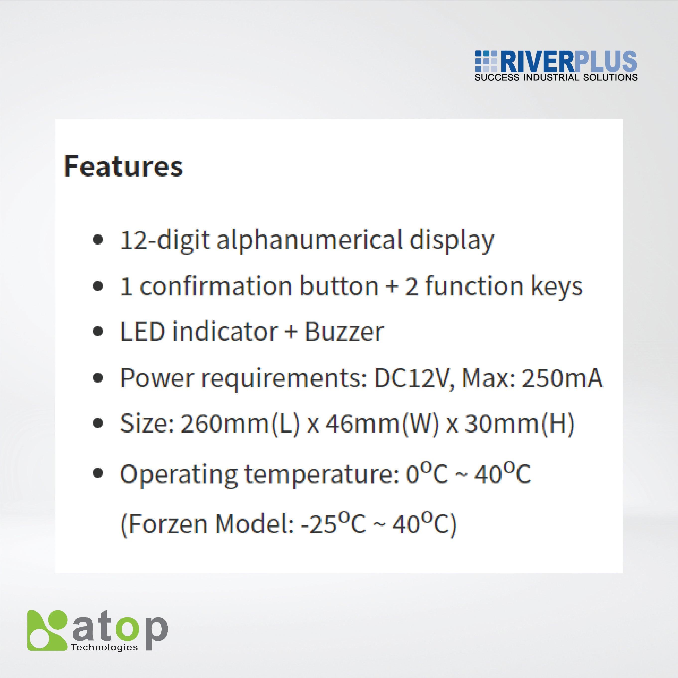 AT50C(L) 12-Digit Alphanumerical Display - Riverplus