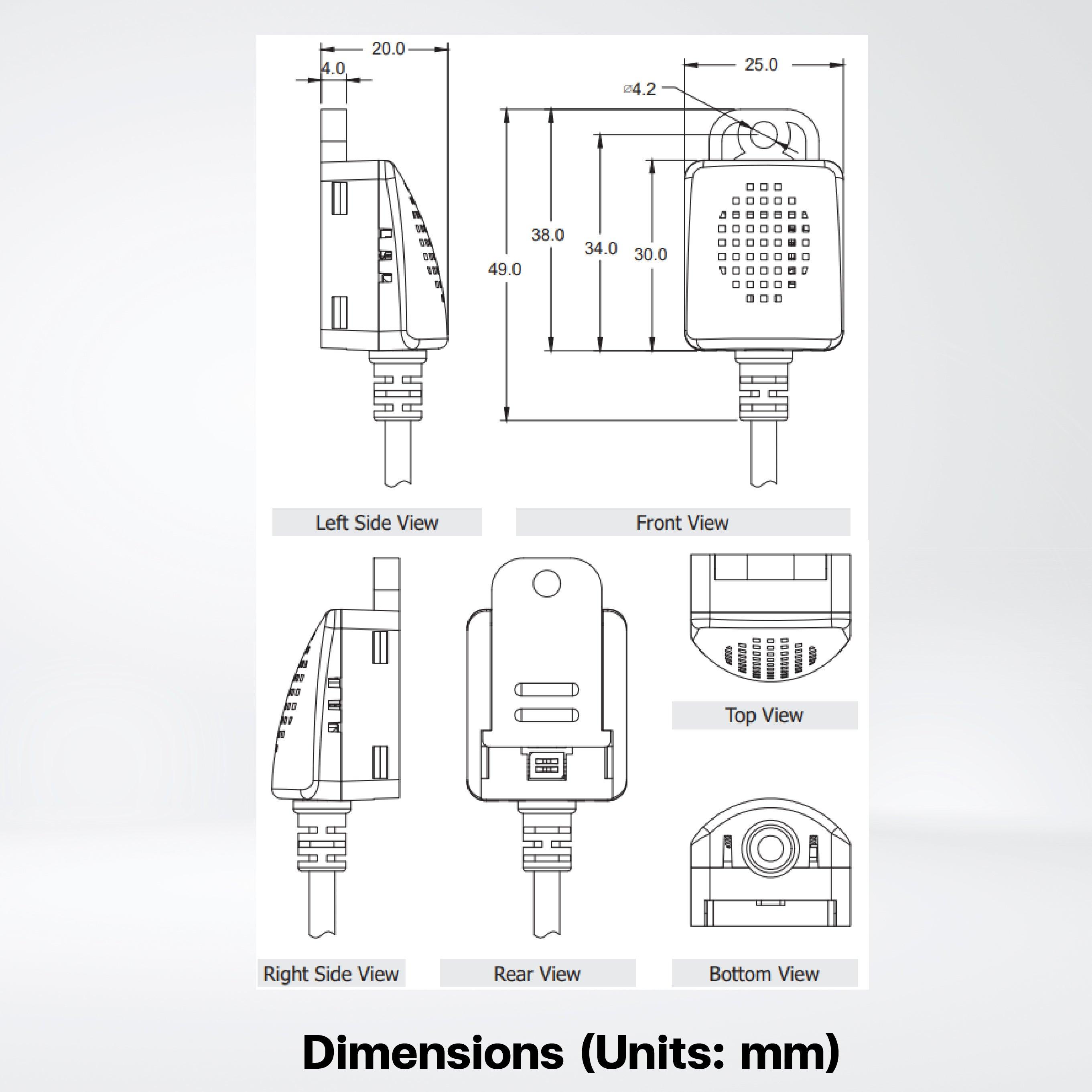DL-10-BK Remote Temperature/Humidity/Dew Point Sensing Module (RS-485) - Riverplus
