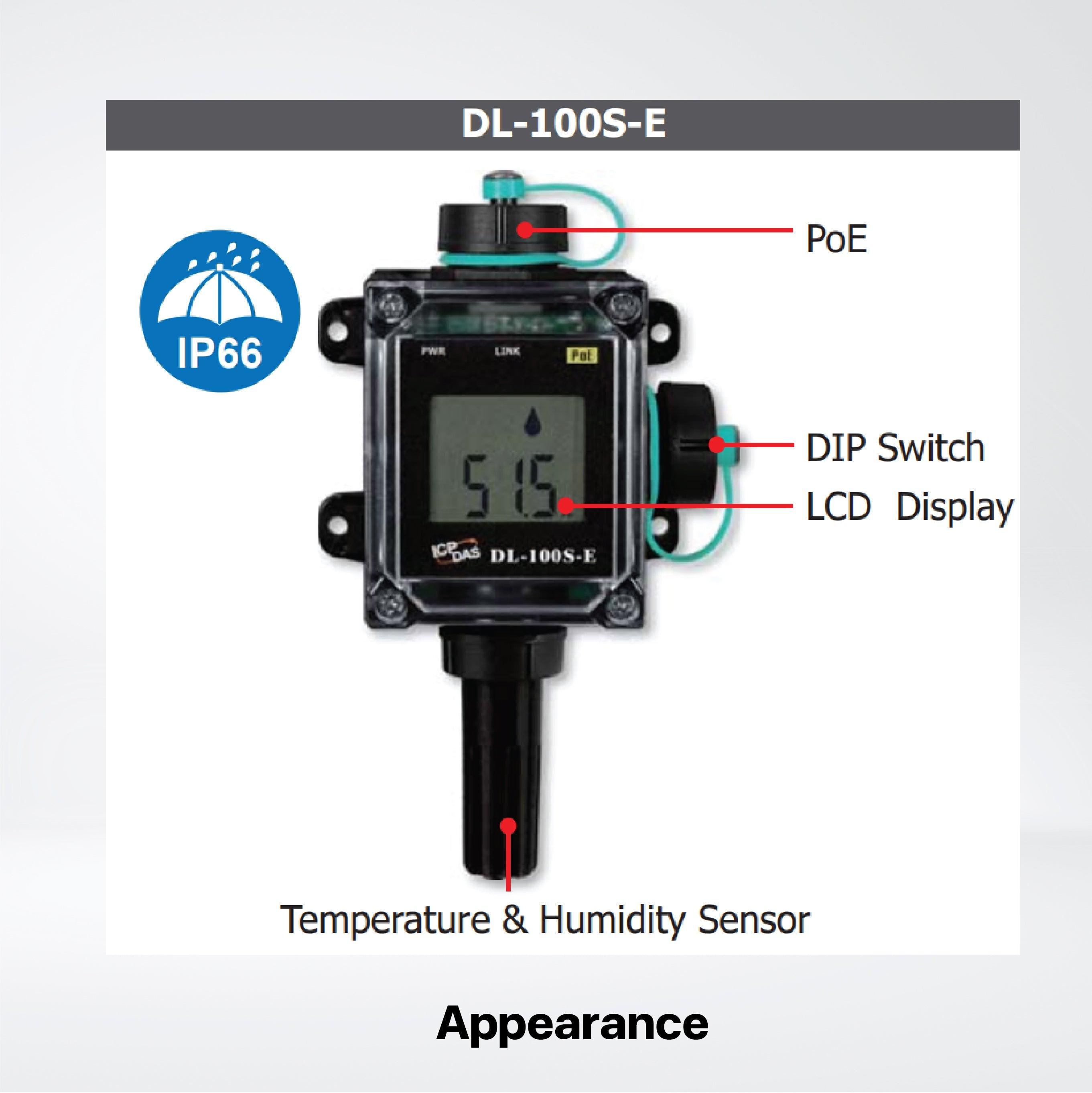 DL-100S-E-W IP66 Remote Temperature and Humidity Data Logger - Riverplus