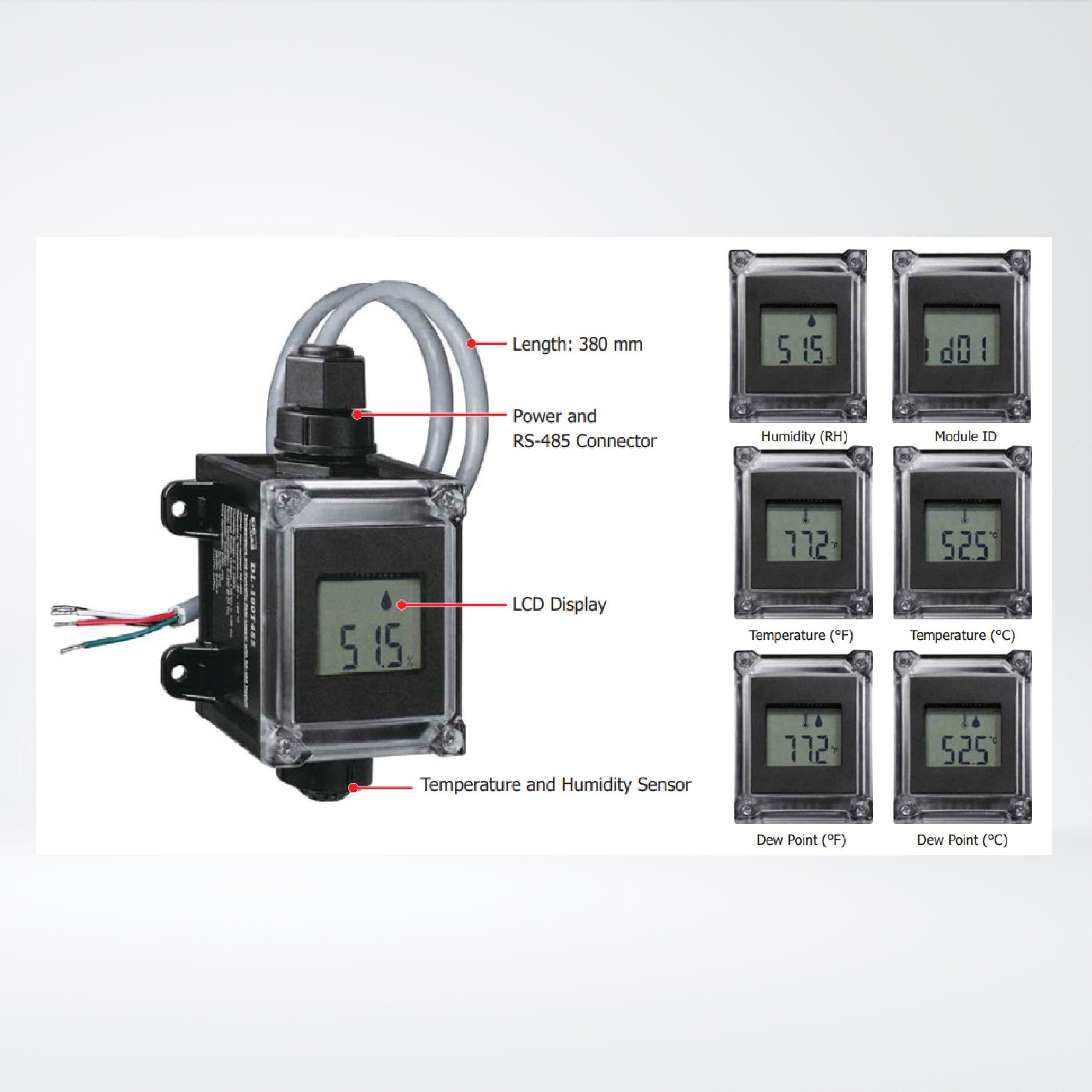 DL-100TM485P IP66 Remote Temperature and Humidity Data Logger with LCD Display - Riverplus