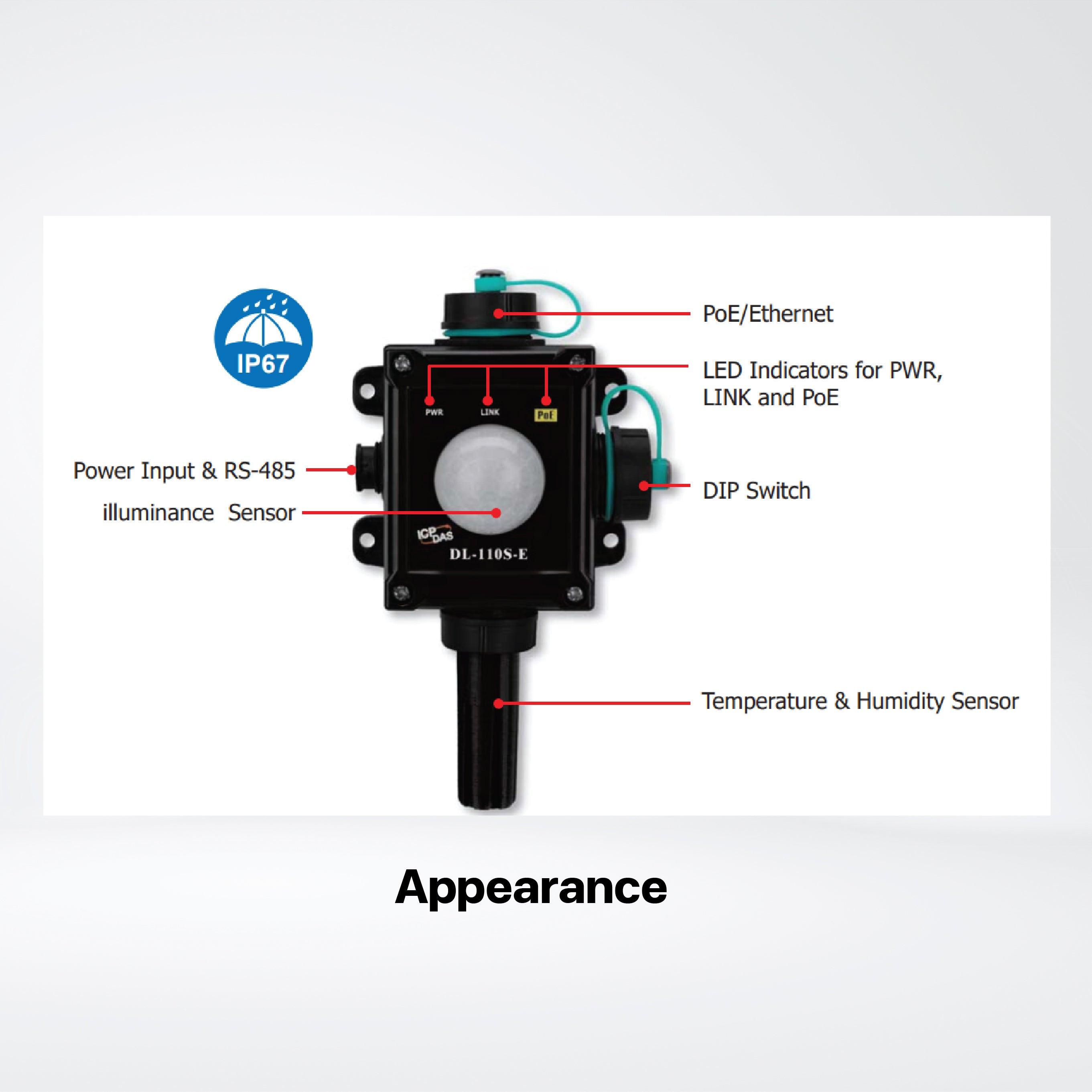 DL-110S-E IP67 Remote Illuminance/Temperature/Humidity/Dew Point Data Logger Module - Riverplus