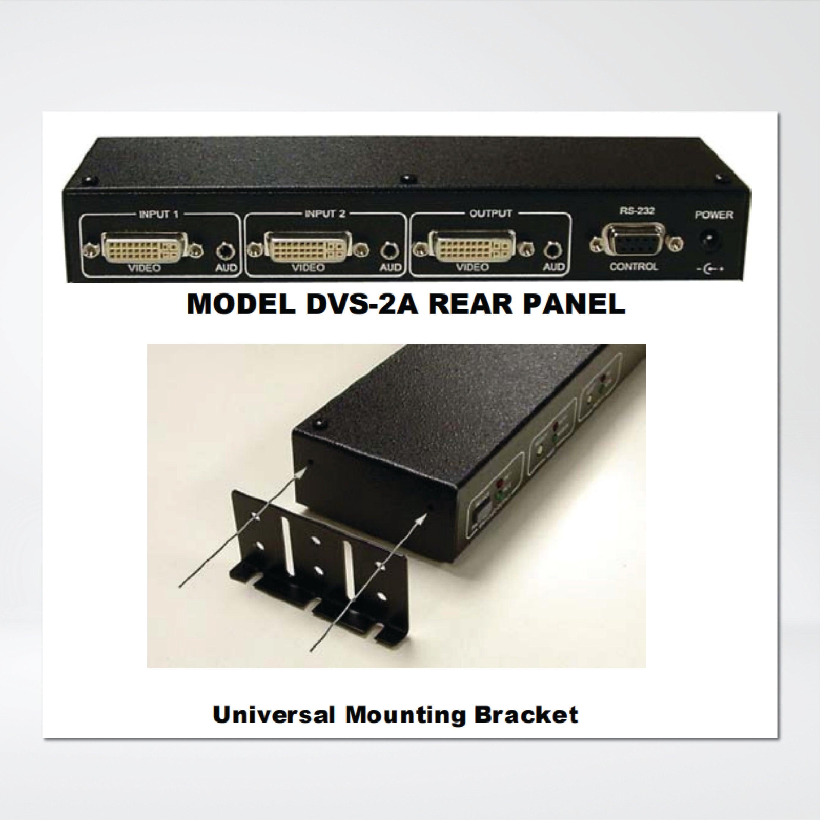 DVS-2A 2x1 DVI Switch with Audio, Serial Control & Long Cable Equalization - Riverplus