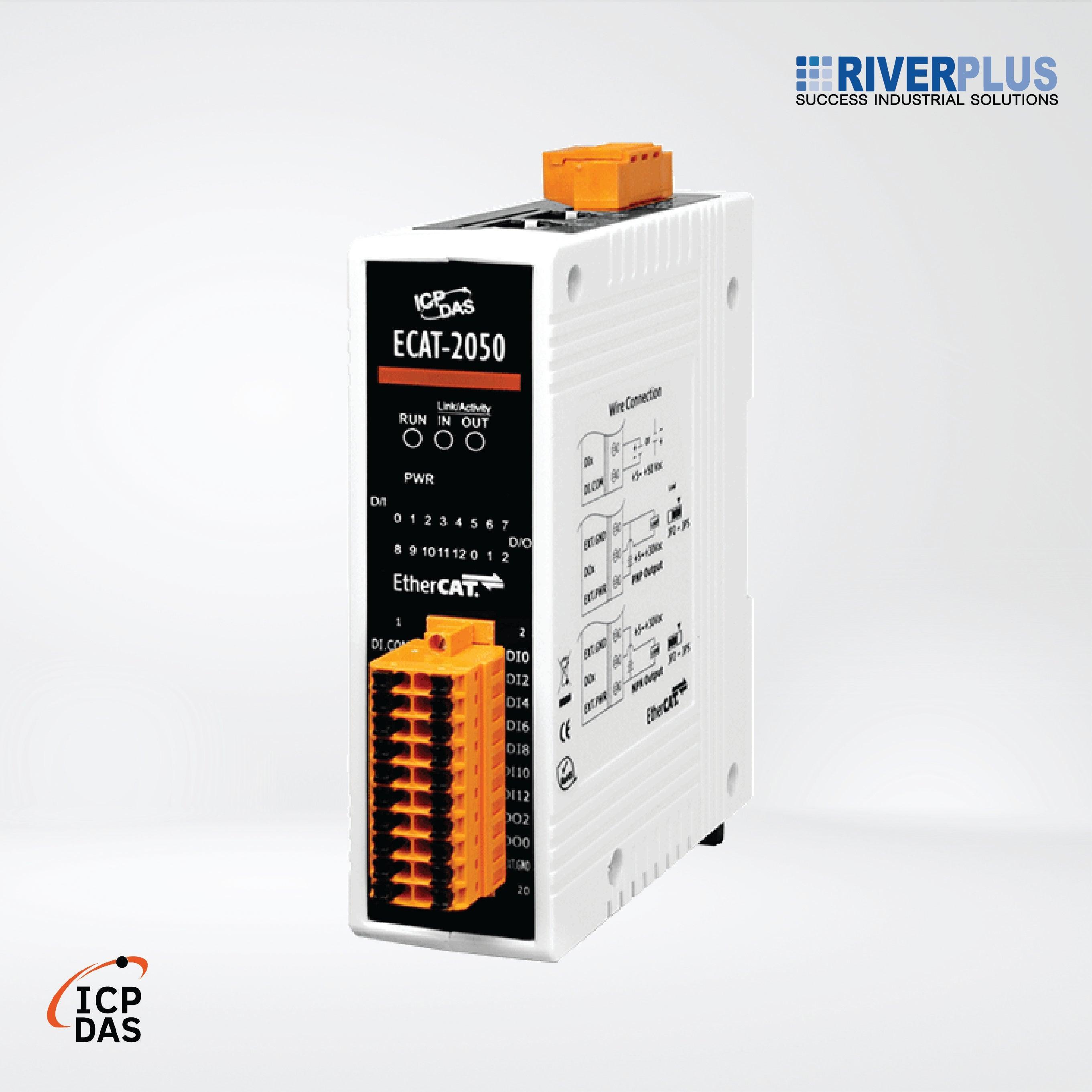 ECAT-2050 EtherCAT Slave I/O Module with Isolated 13-ch DI and 4-ch DO - Riverplus