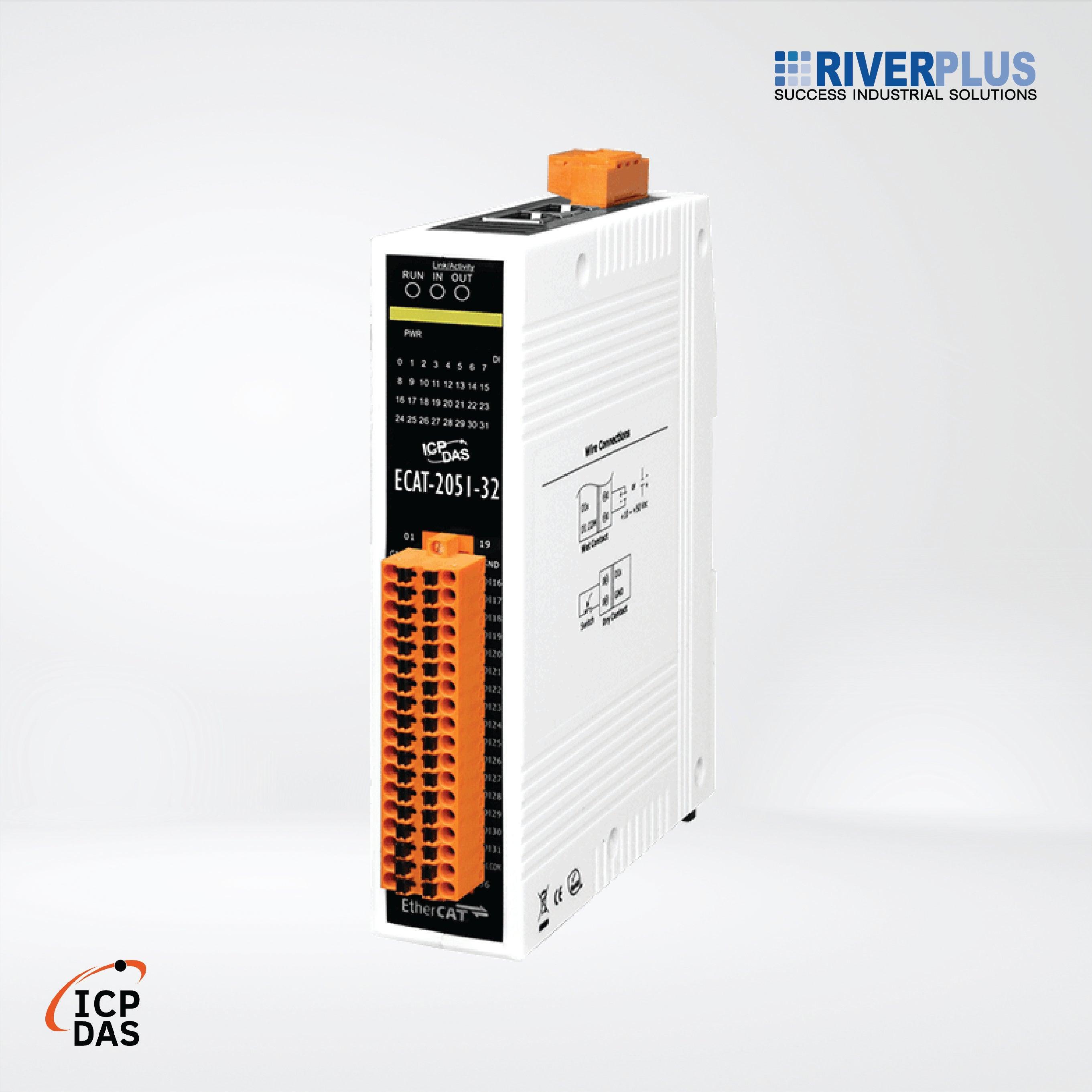 ECAT-2051-32 EtherCAT Slave I/O Module with Isolated 32-ch DI - Riverplus