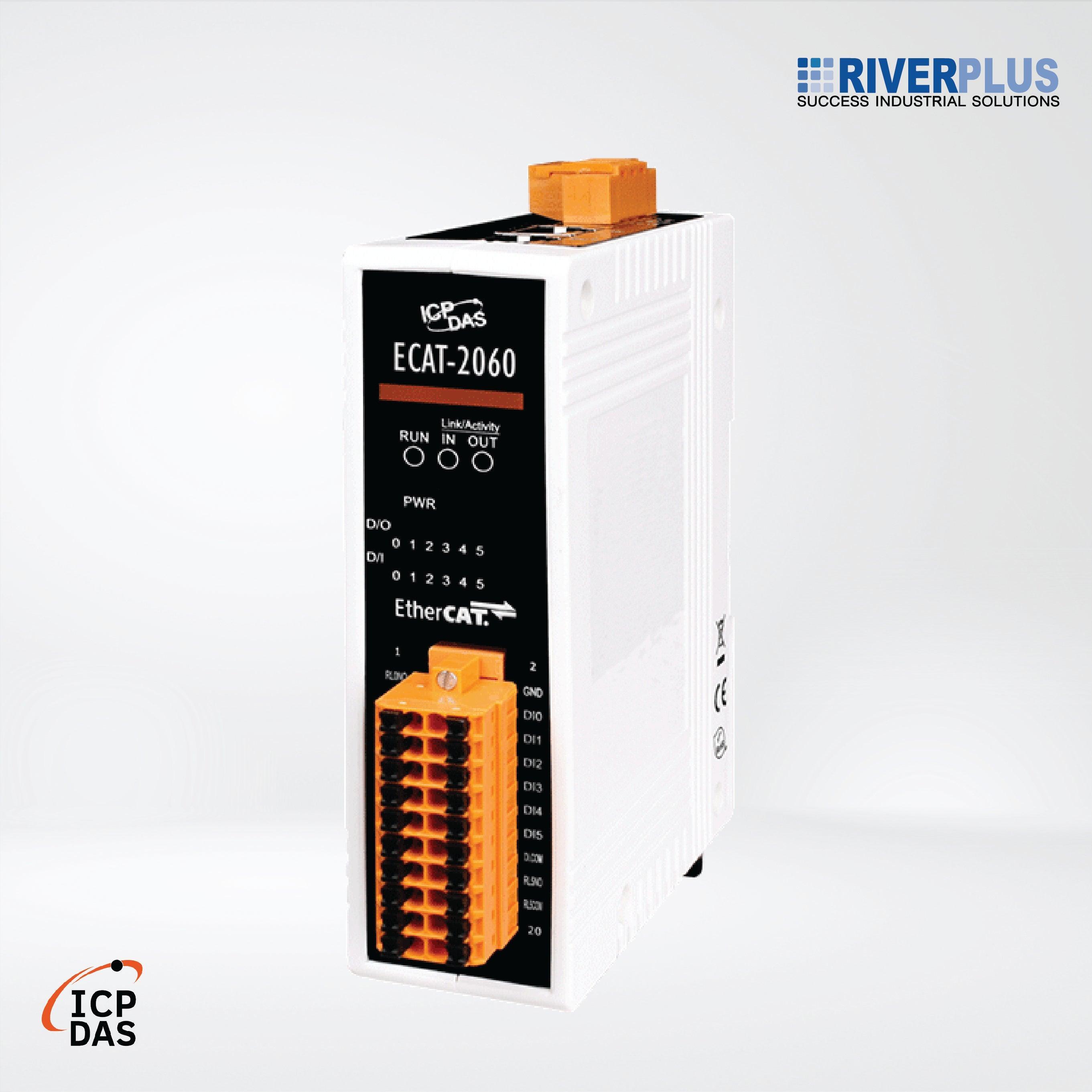 ECAT-2060 EtherCAT Slave I/O Module with Isolated 6-ch DI and 6-ch Relay - Riverplus