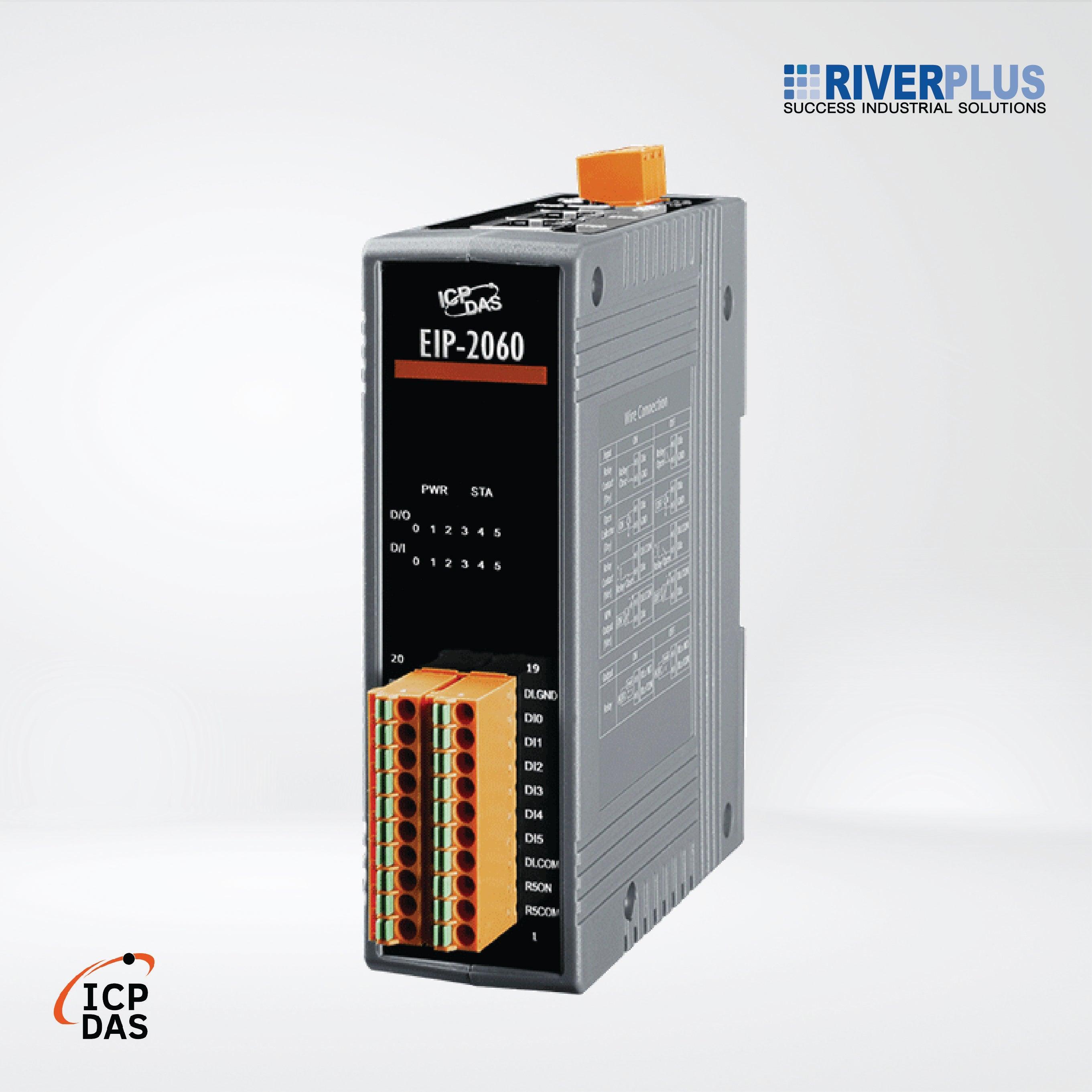EIP-2060 EtherNet/IP Module (Isolated 6-ch DI and 6-ch Relay Output) - Riverplus