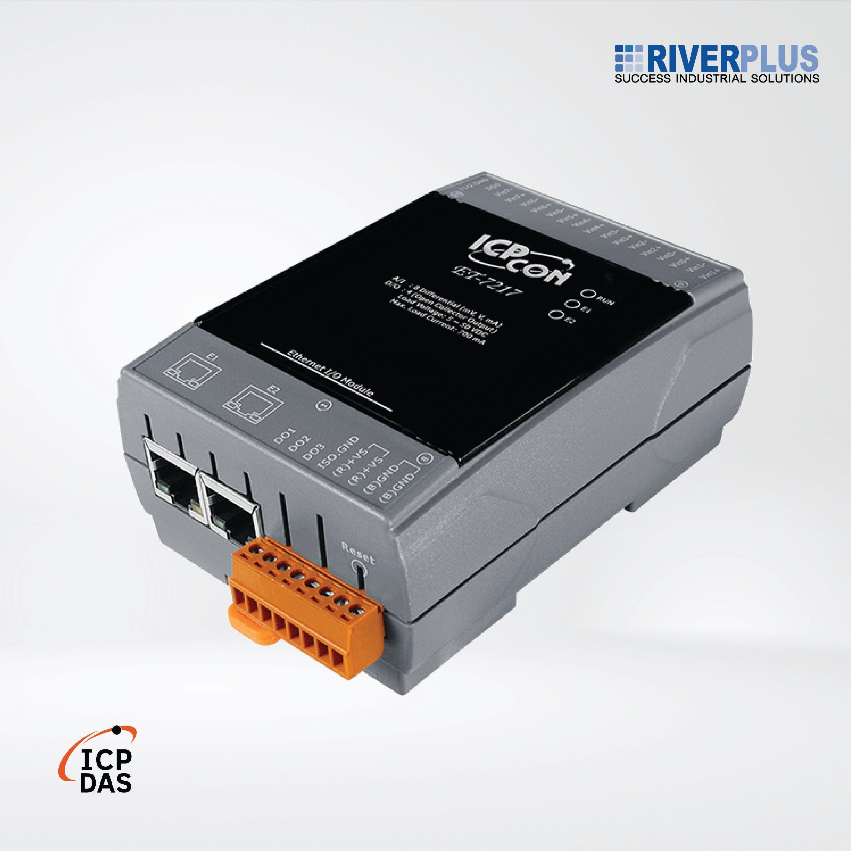 ET-7217 Ethernet I/O Module 2-port Ethernet Switch, 8-ch AI and 4-ch DO - Riverplus