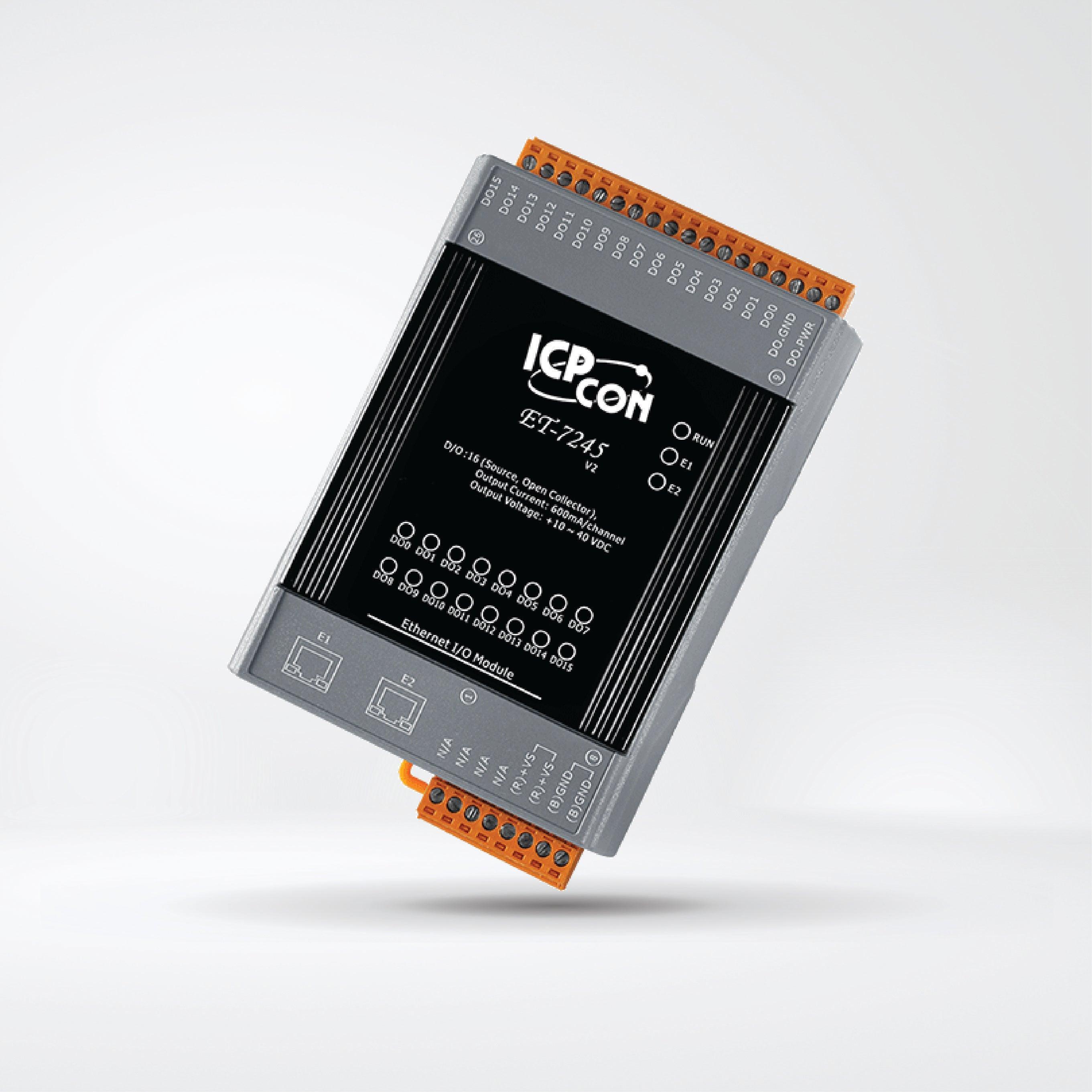 ET-7245 Ethernet I/O Module 2-port Ethernet Switch and 16-ch DO
