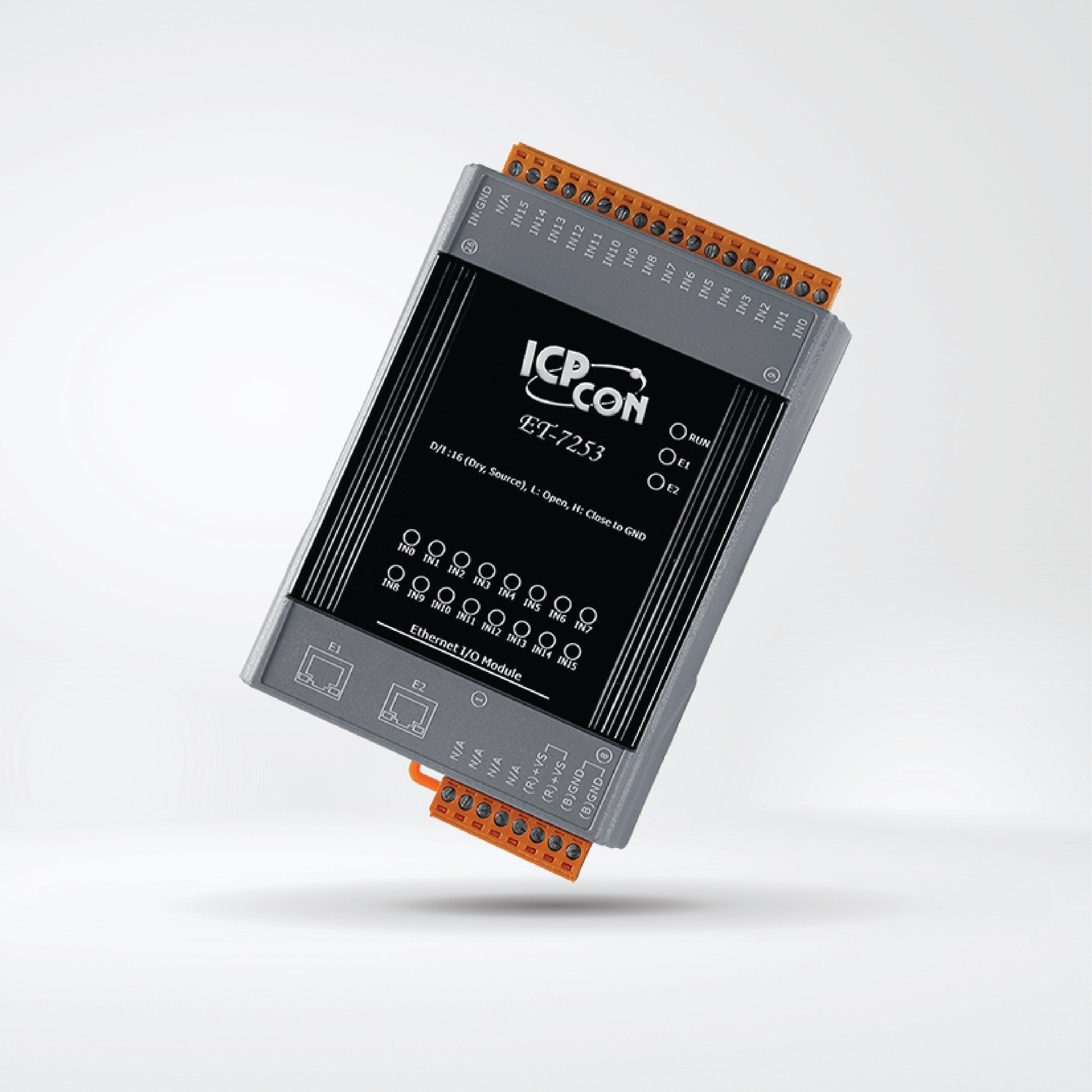ET-7253 Ethernet I/O Module 2-port Ethernet Switch and 16-ch DI
