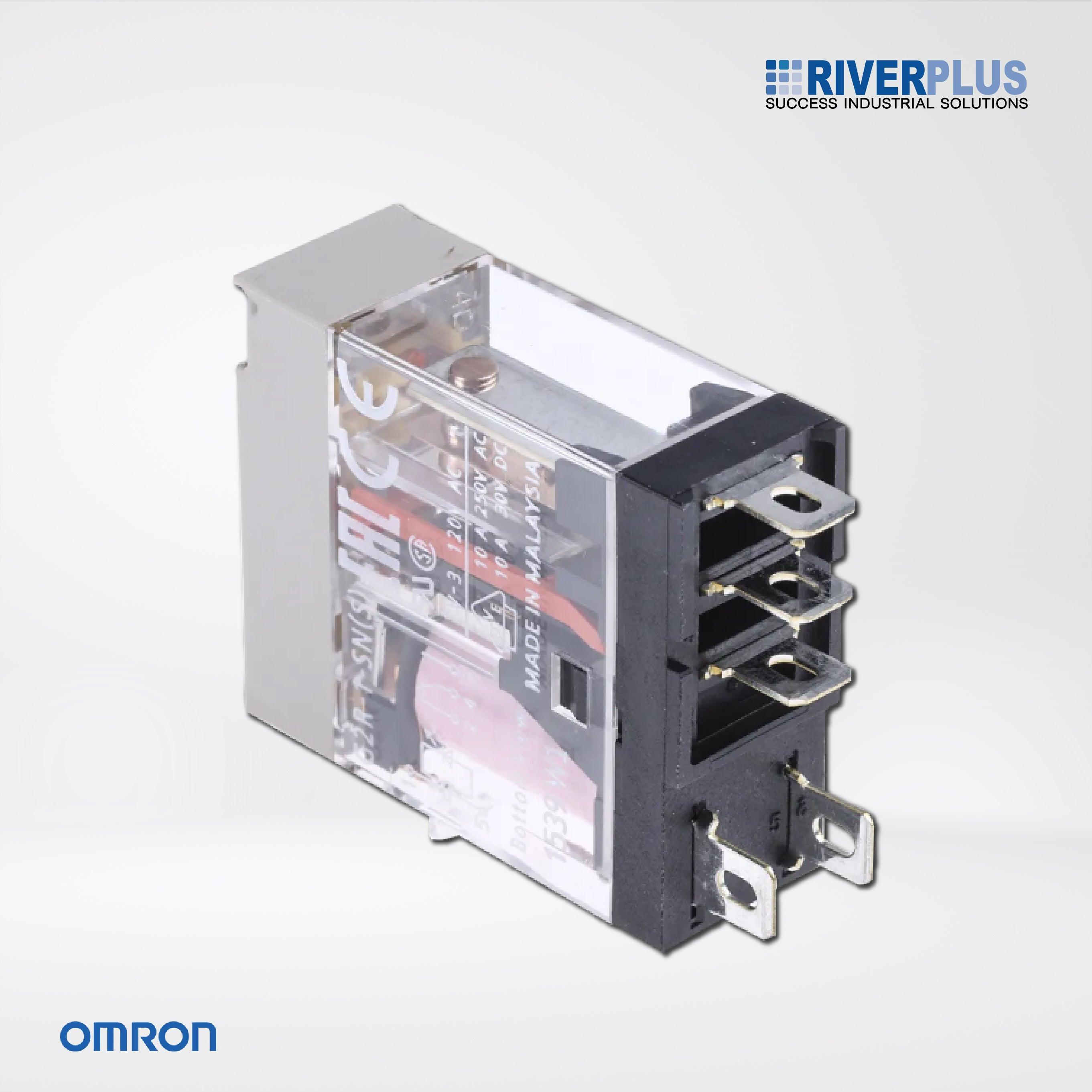 G2R-1-SN AC110(S) BY OMB Relay, plug-in, 5-pin, SPDT, 10 A, mech & LED indicators, label facility - Riverplus