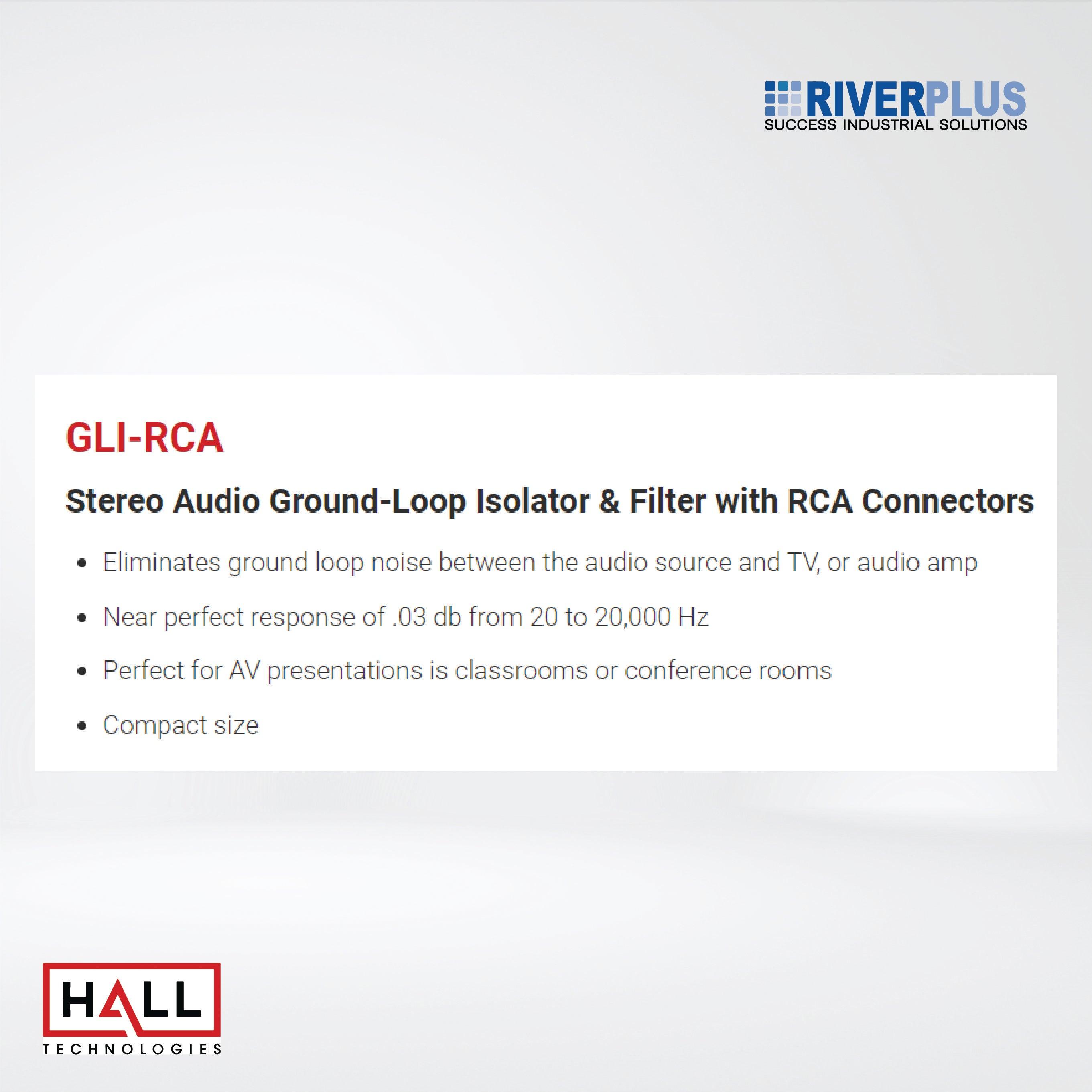 GLI-RCA Stereo Audio Ground-Loop Isolator & Filter with RCA Connectors - Riverplus