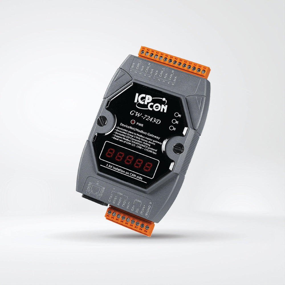 GW-7243D-G DeviceNet Slave to Modbus TCP/RTU/ASCII Master Gateway