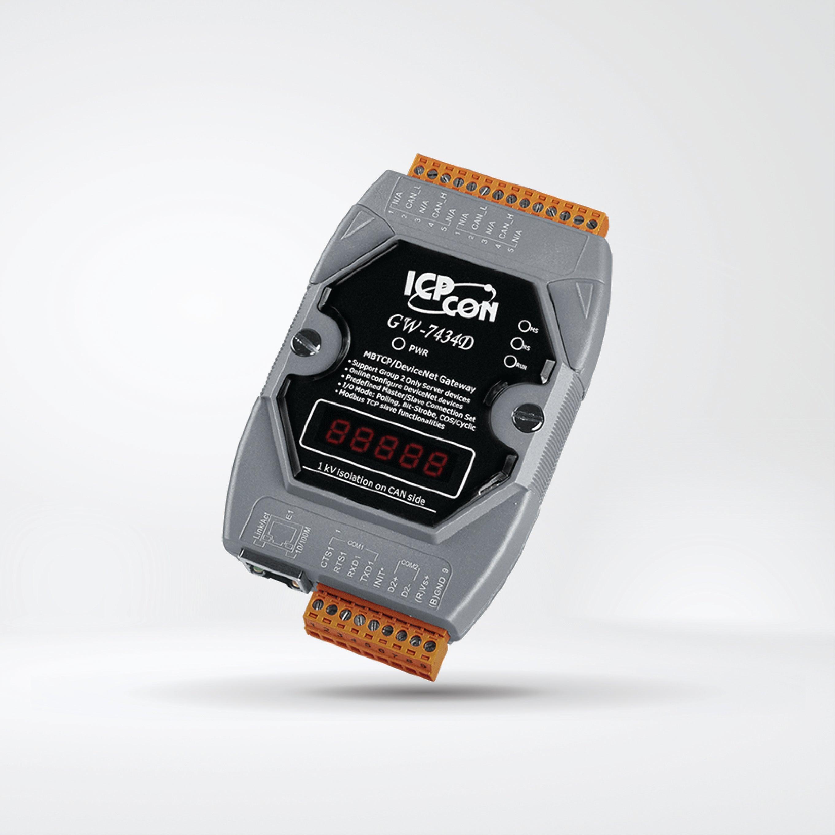GW-7434D-G Modbus TCP/RTU/ASCII Slave to DeviceNet Master Gateway